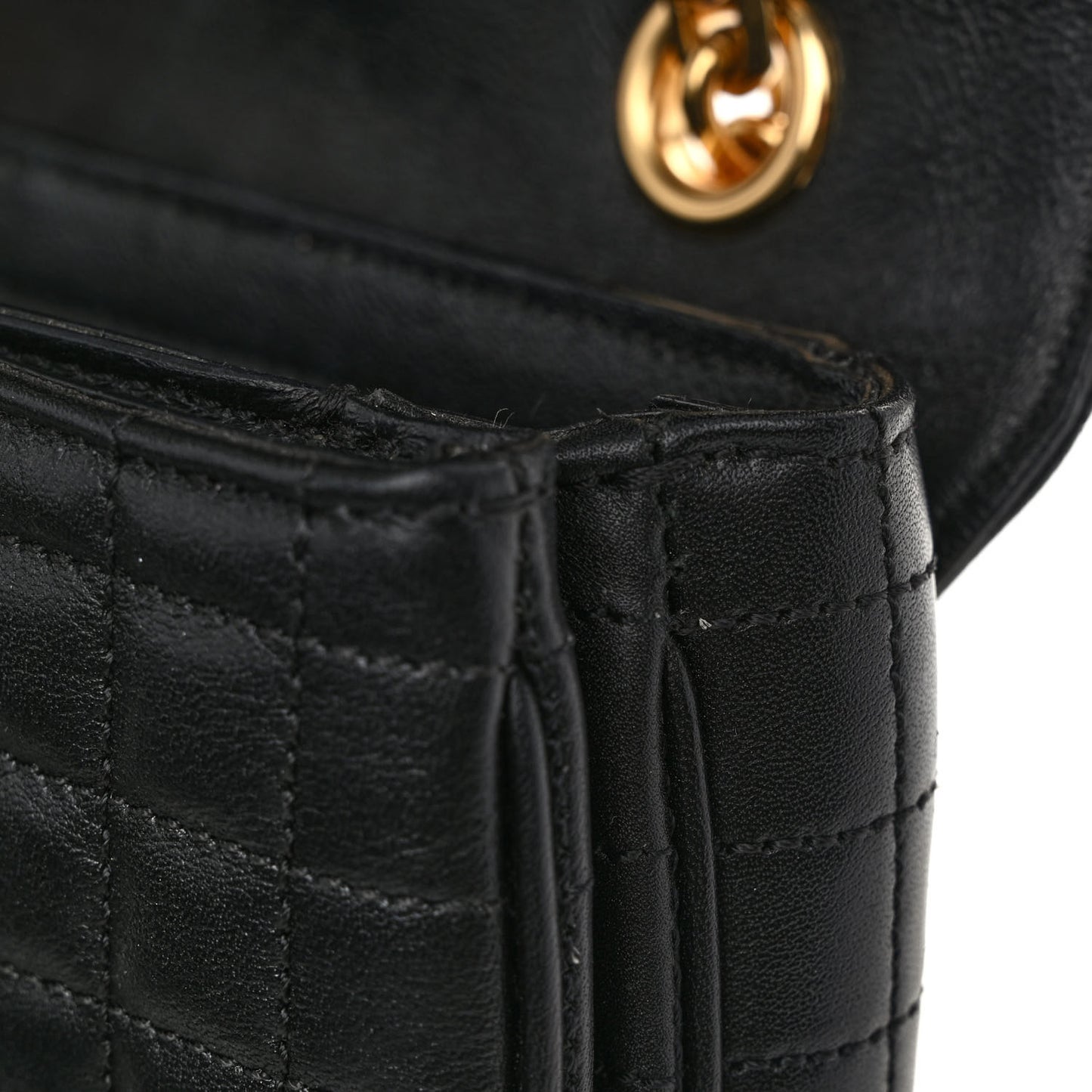 Calfskin Quilted Small C Bag Black