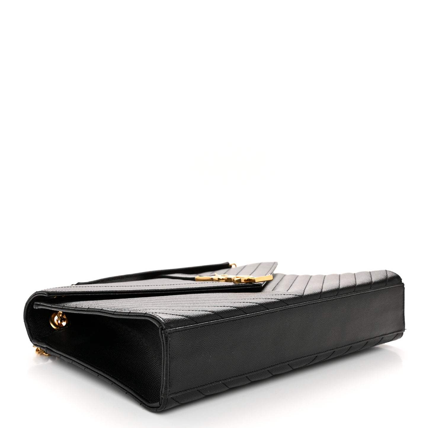 Grain De Poudre Matelasse Chevron Large Monogram Satchel Black