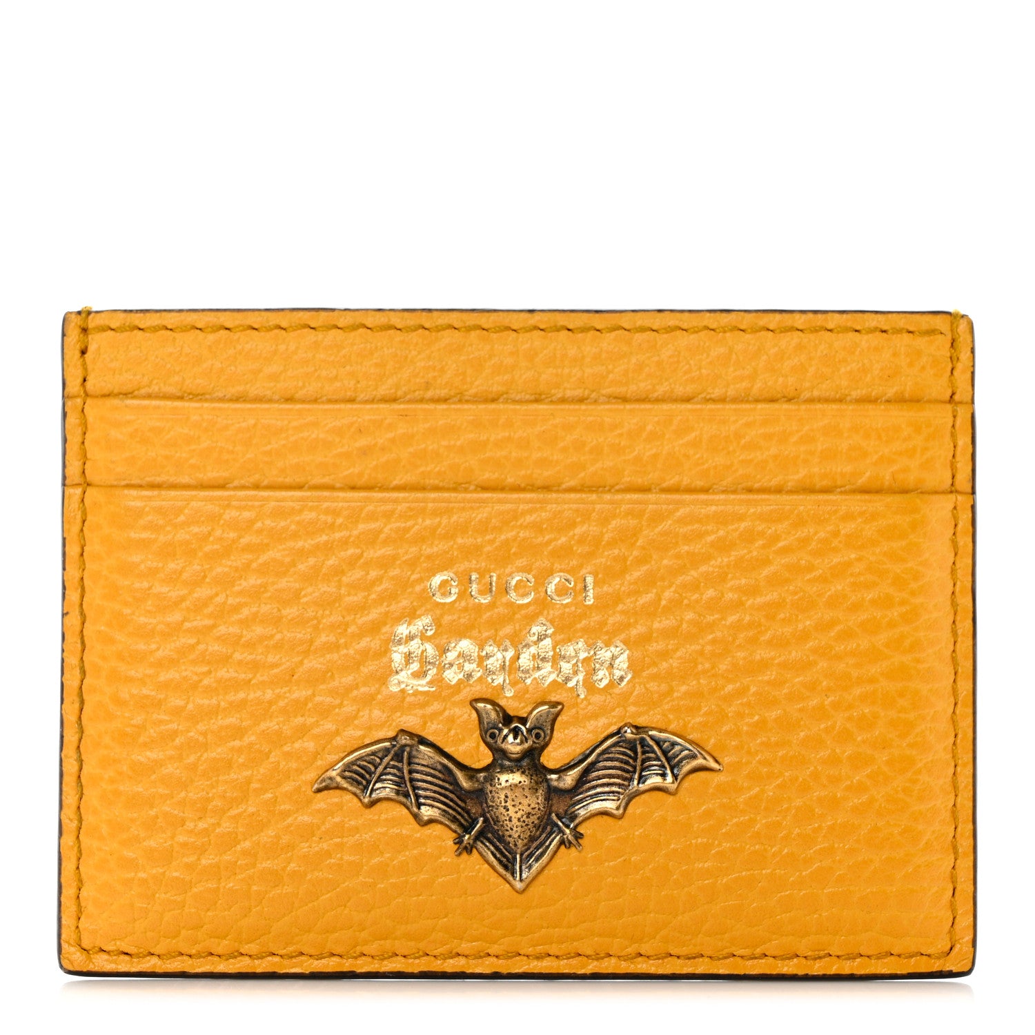Gucci Calfskin Garden Bat Card Holder Yellow 1 of 8