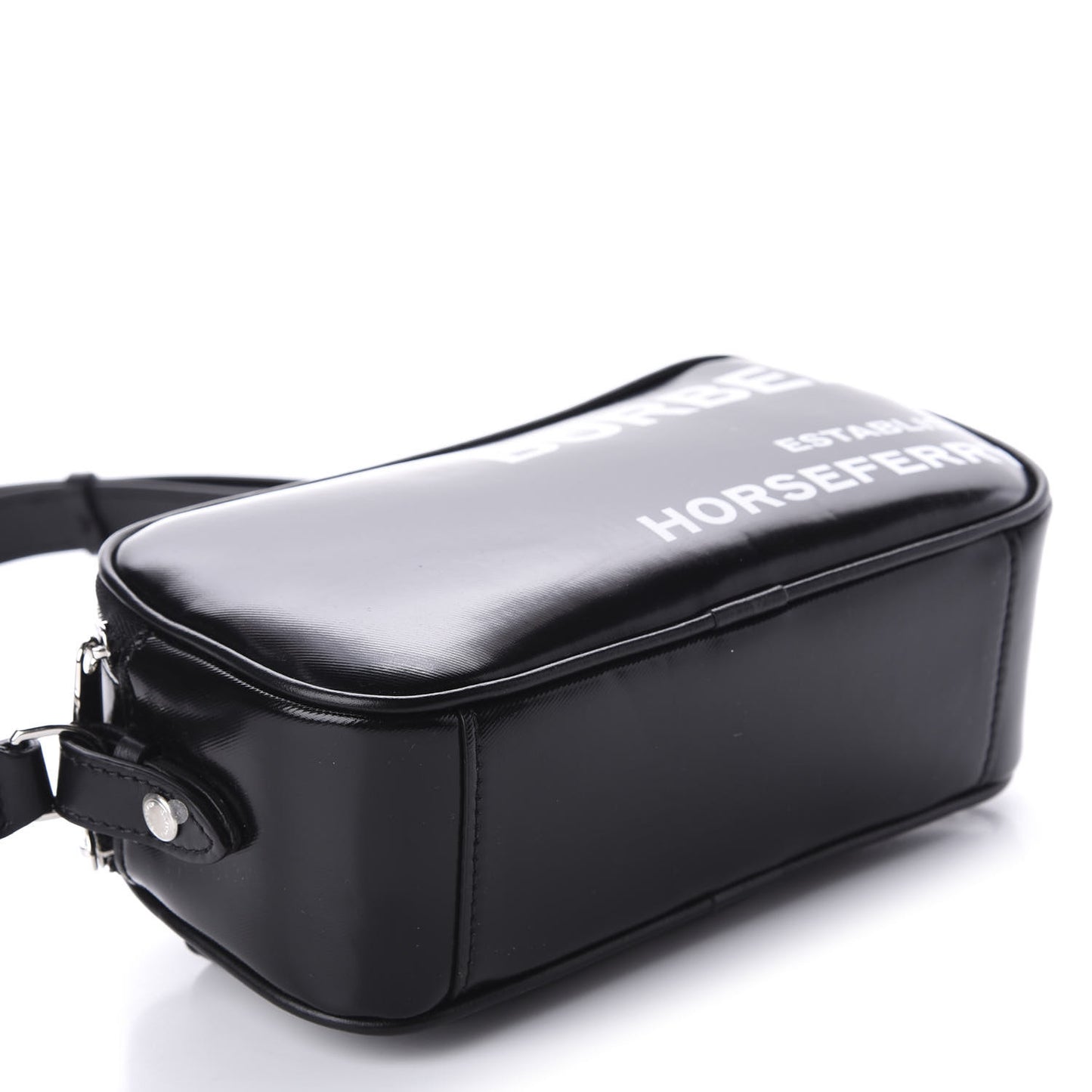 Coated Canvas Horseferry Print Micro Camera Bag Black