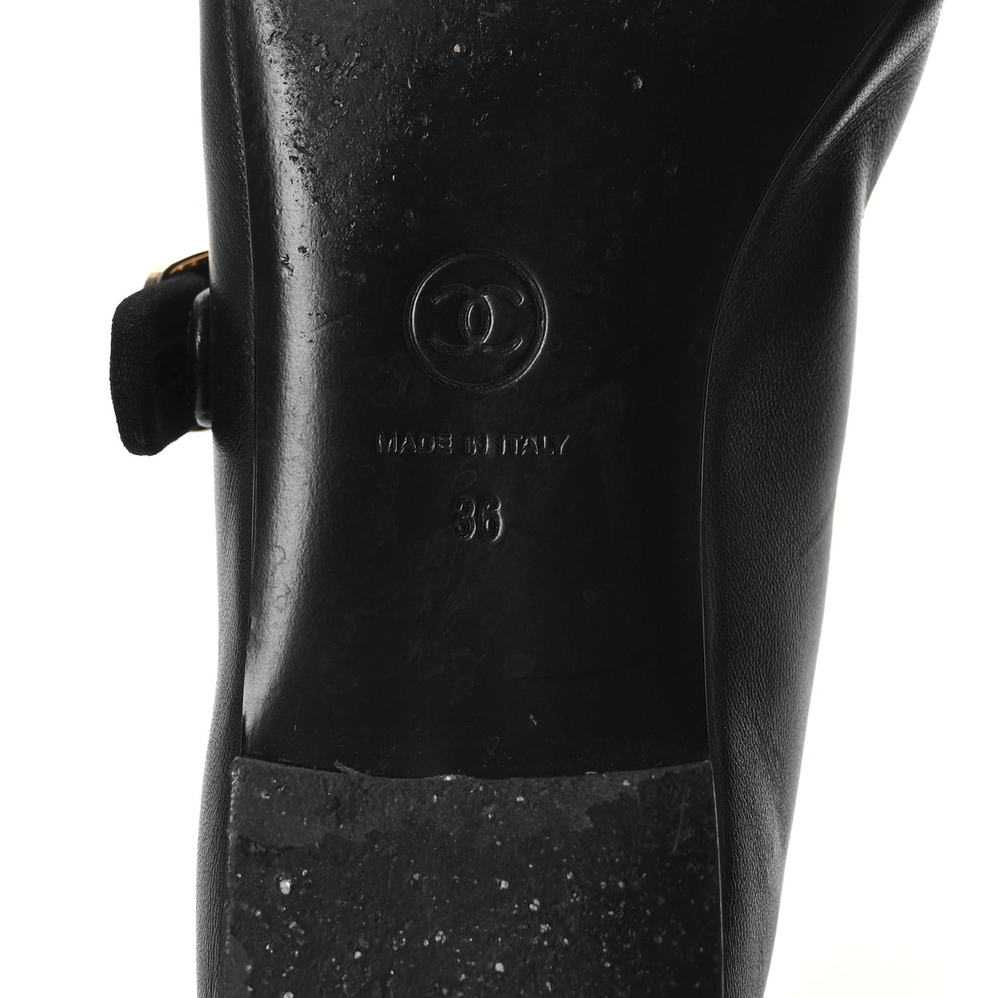 Lambskin Mary Jane Flats 36 Black