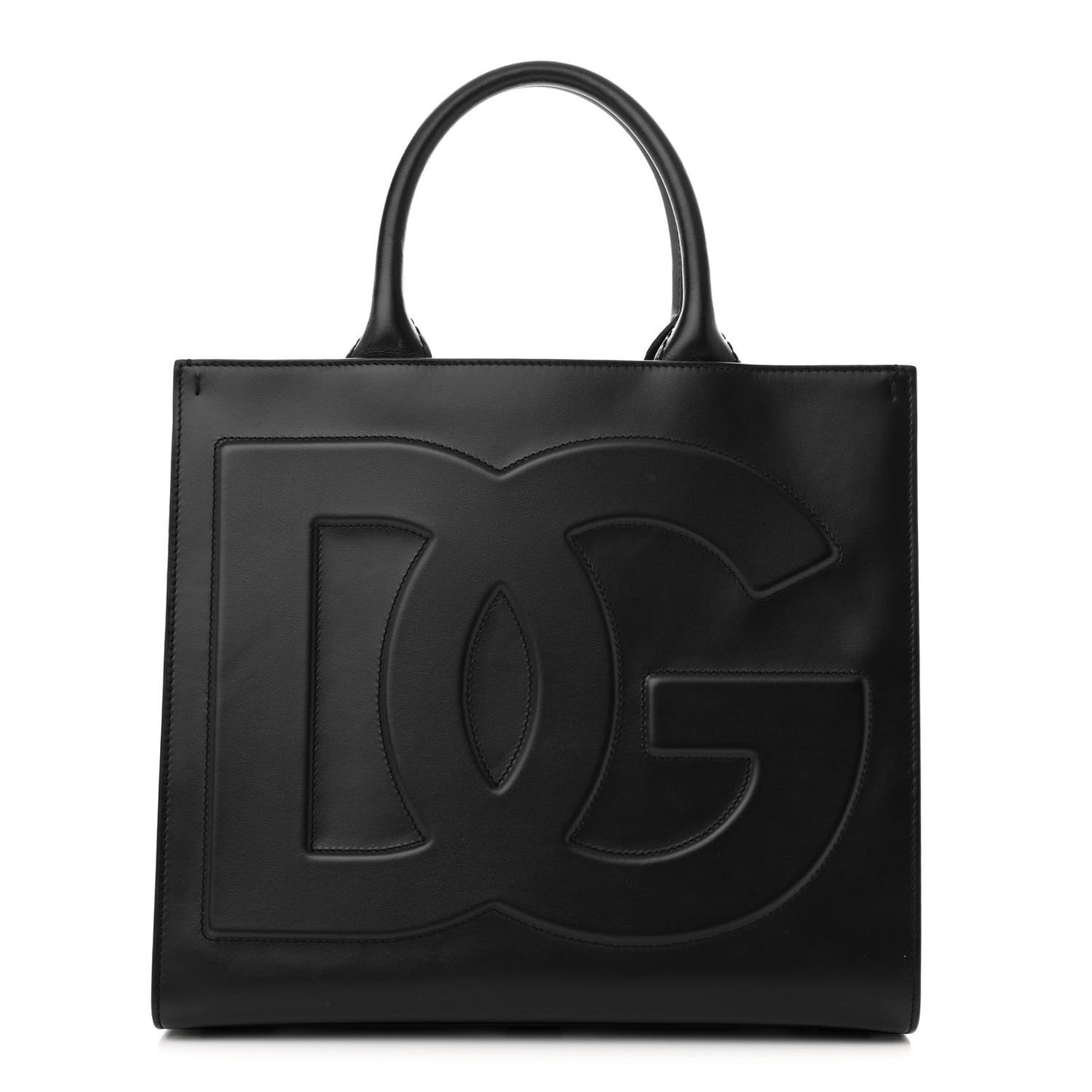 Calfskin Medium DG Daily Shopper Tote Black