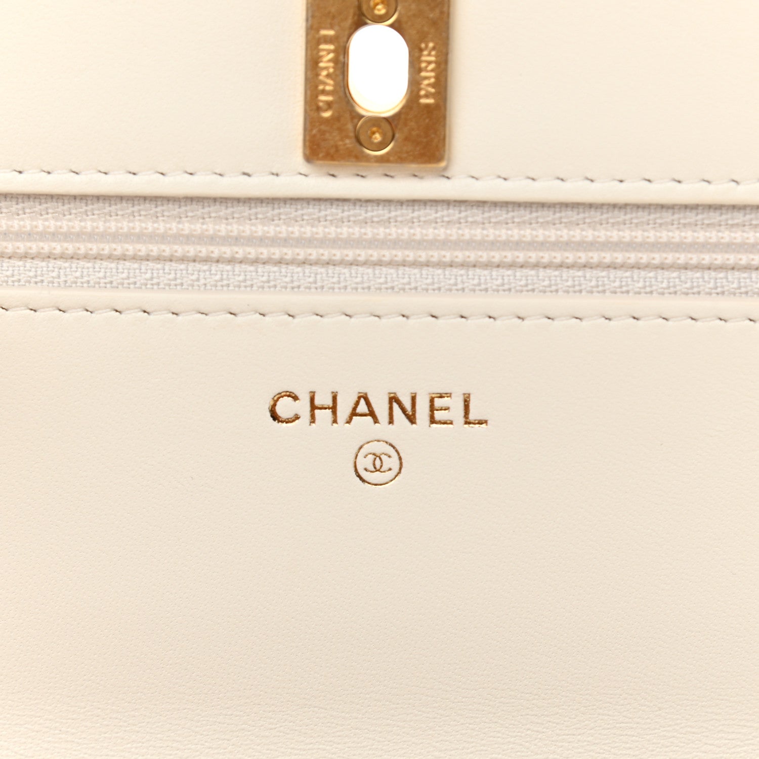 Chanel Lambskin Quilted CC Pearl Crush Wallet on Chain WOC White 5 of 11
