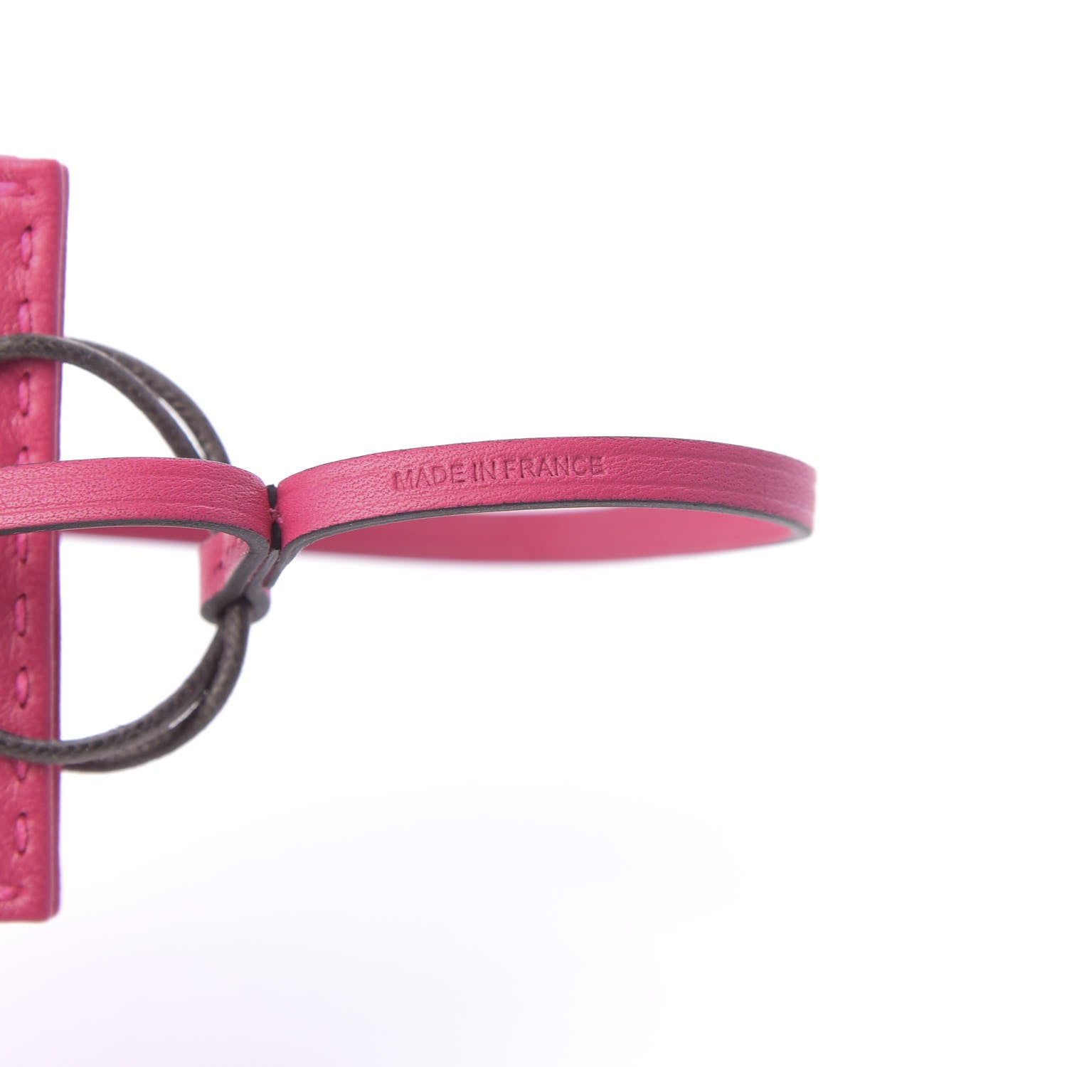 Hermes Milo Lambskin Swift Shopping Bag Charm Rose Mexico 3 of 4