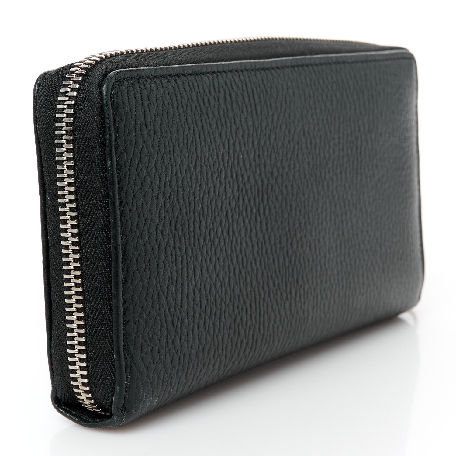 Gucci Dollar Calfskin Monochrome GG Marmont Zip Around Wallet Black 3 of 9