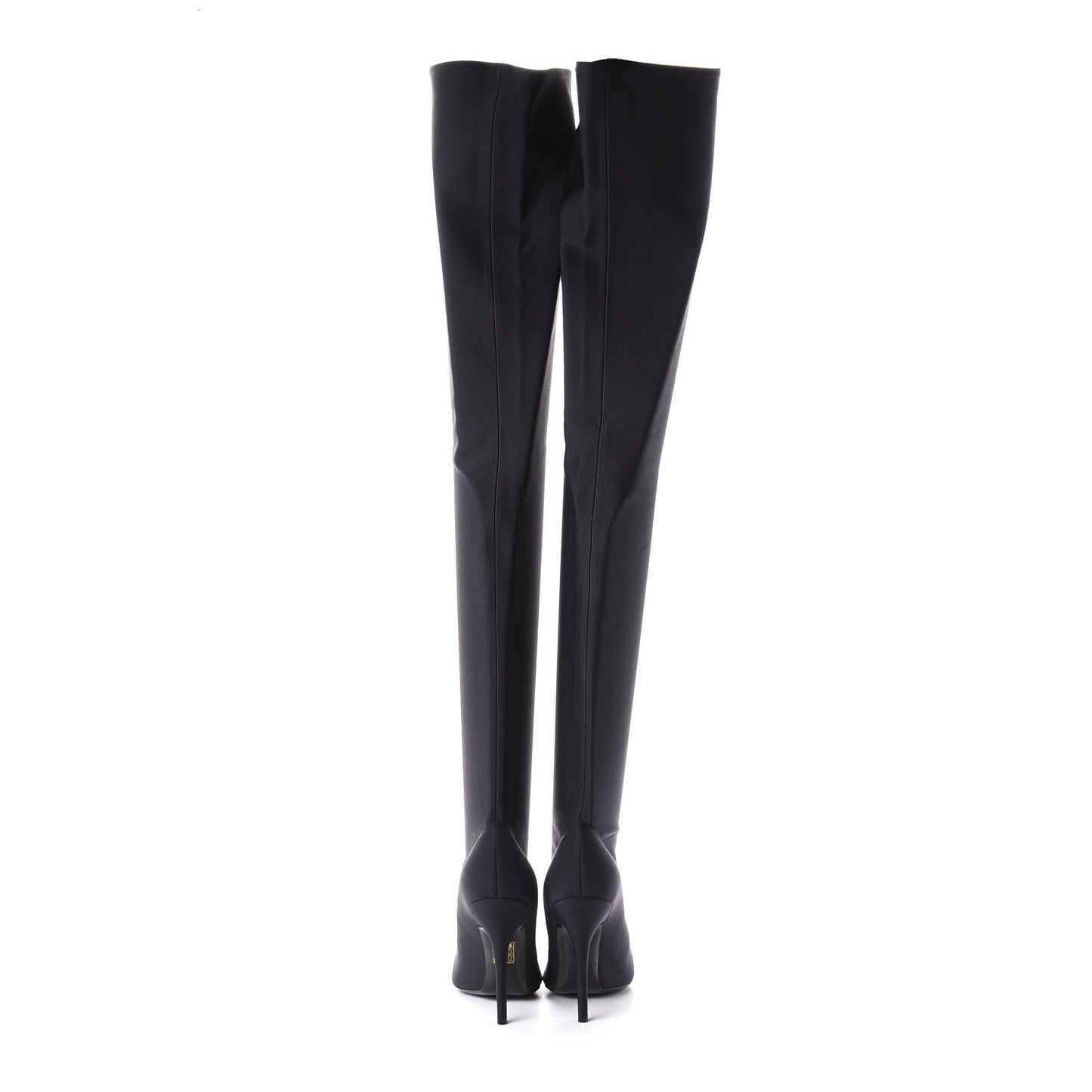 Spandex Pointed Toe Knife Thigh High Boots 38 Black