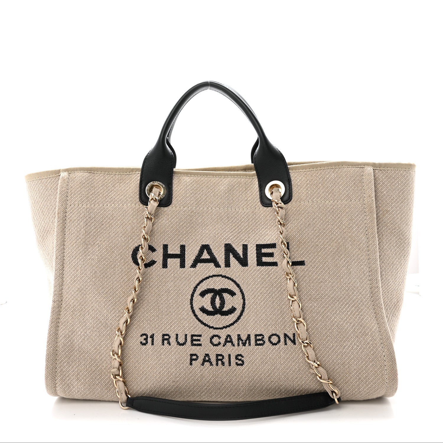 Cambon Paris Chanel 31 Rue Cambon Bag Beige Chanel Mixed Fibers