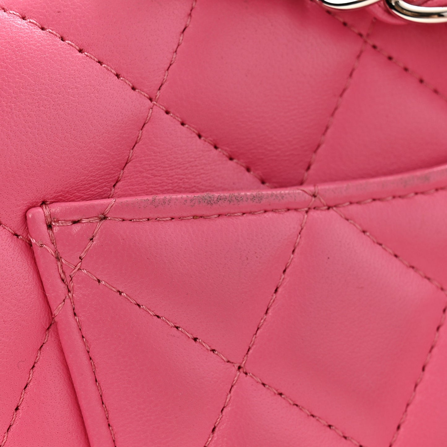 Lambskin Quilted Mini Rectangular Flap Pink