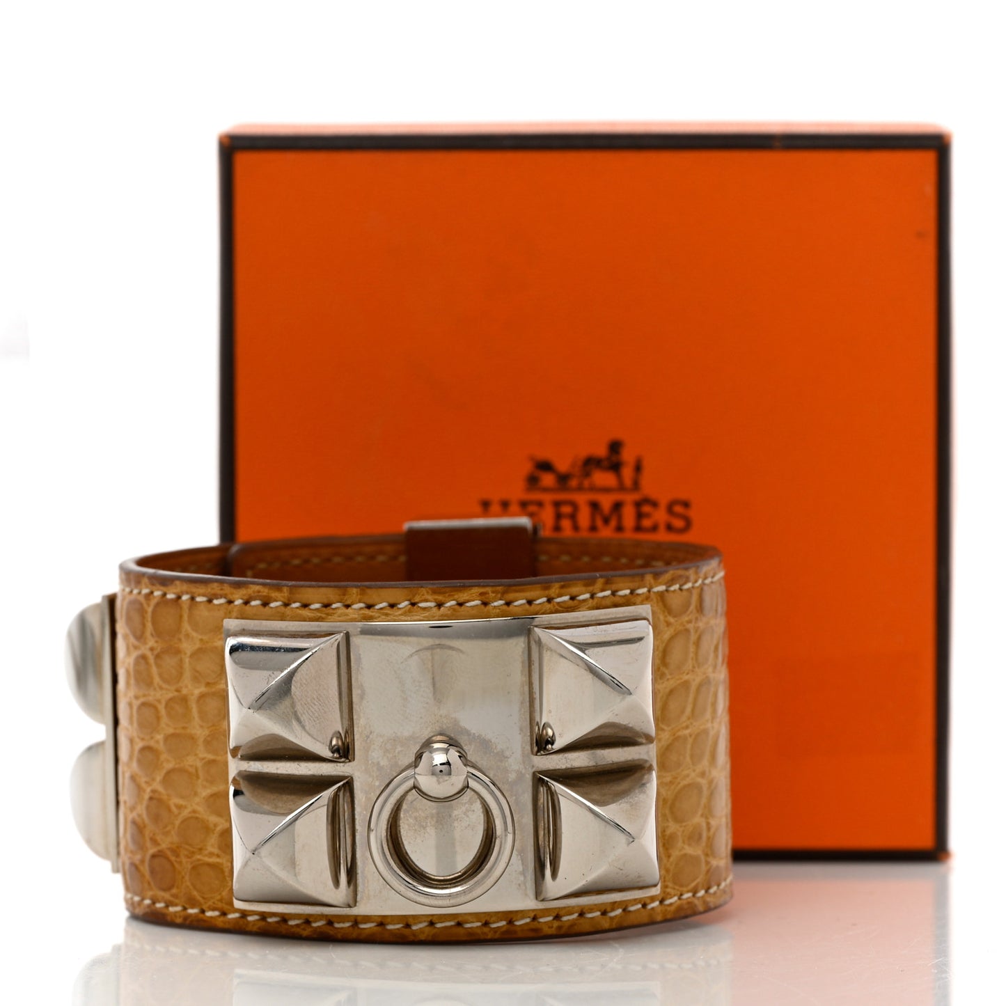 Matte Alligator Collier De Chien CDC Bracelet S Maize