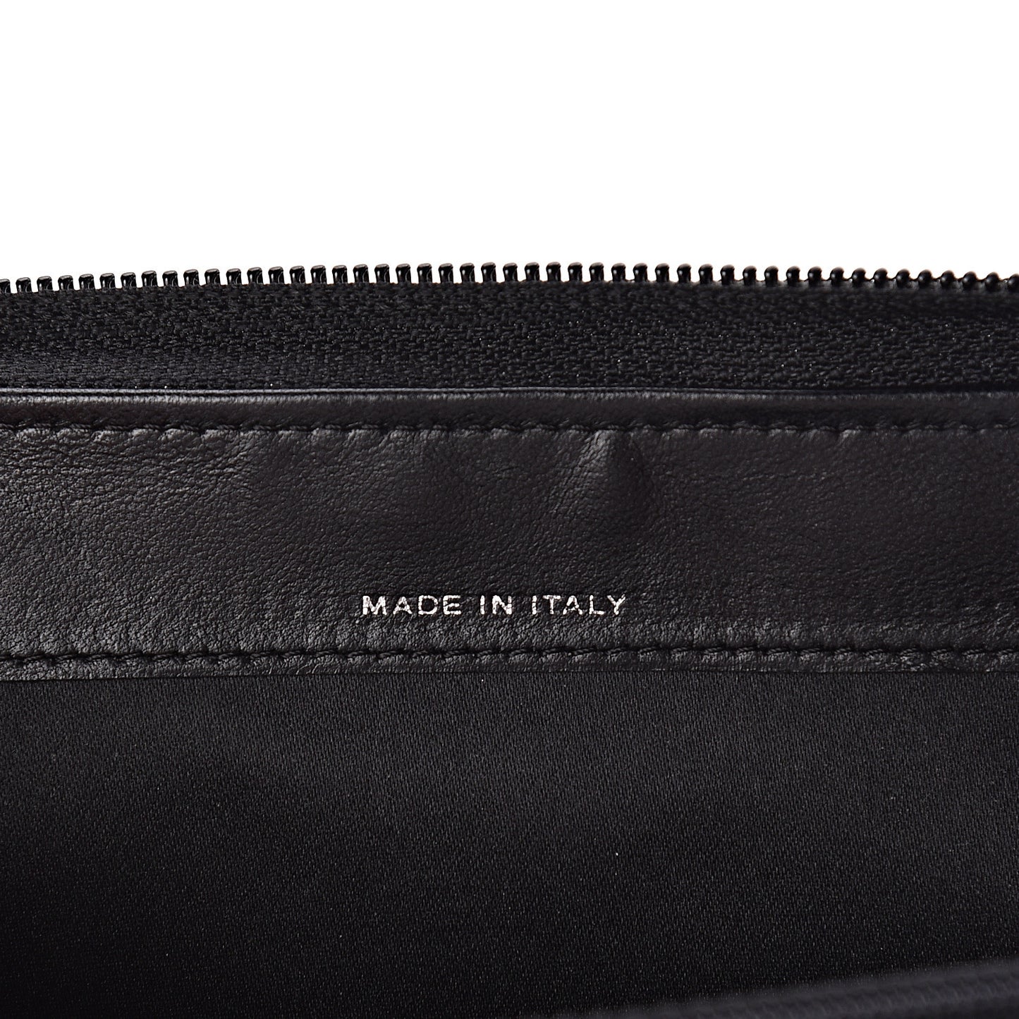 Patent Calfskin Lucky Symbols Zip Around Wallet Black