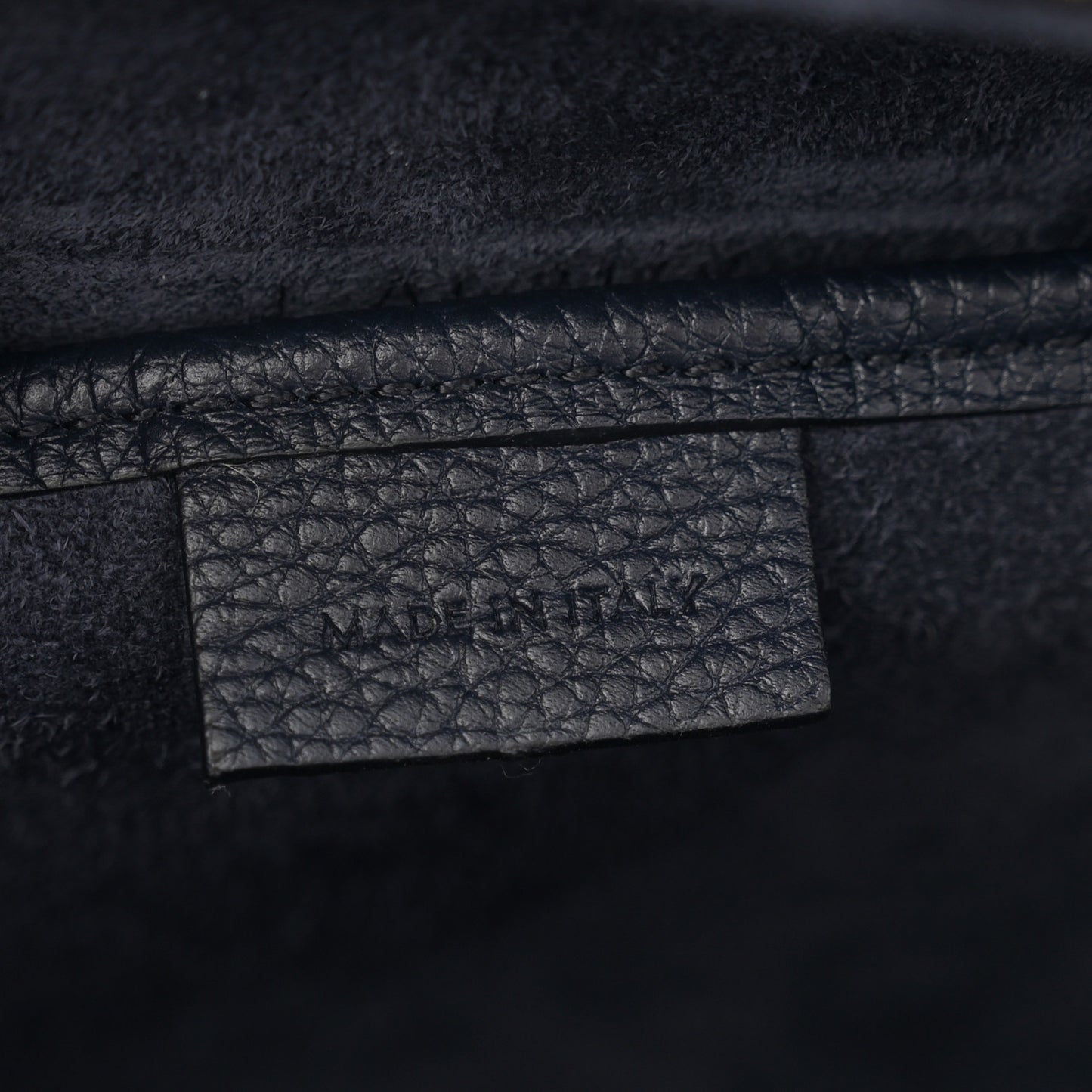 Drummed Calfskin Nano Luggage Navy Blue