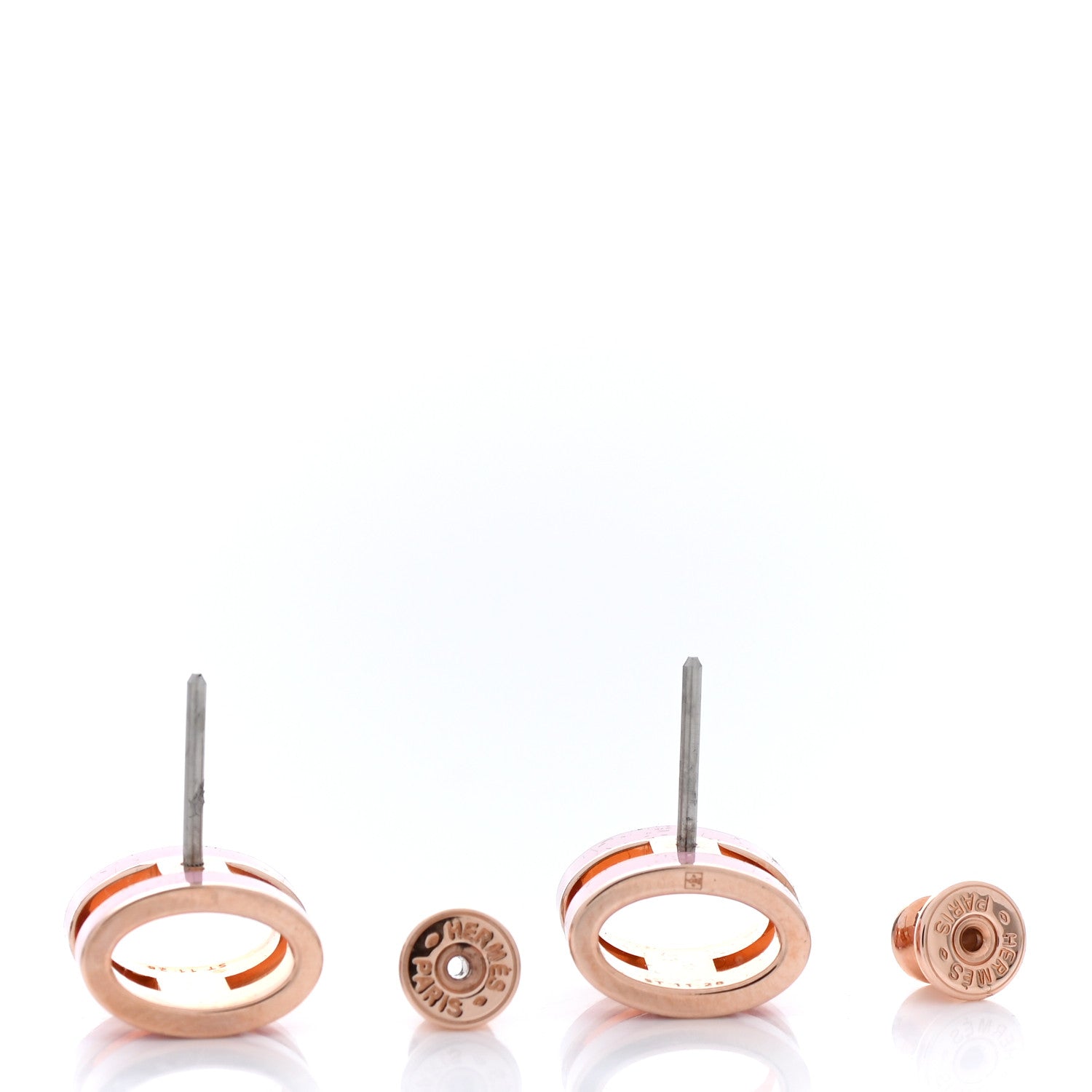 Hermes Rose Gold Lacquered Pop H Earrings Rose Dragee 3 of 5