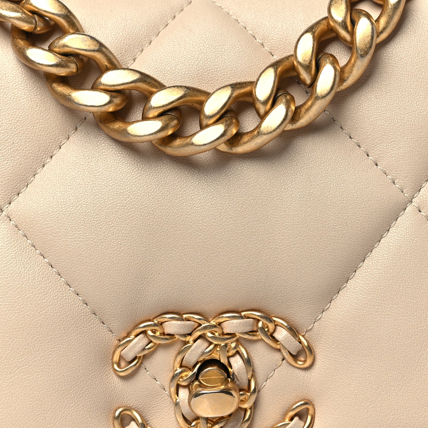 Chanel Lambskin Quilted Medium Chanel 19 Flap Beige 8 of 11