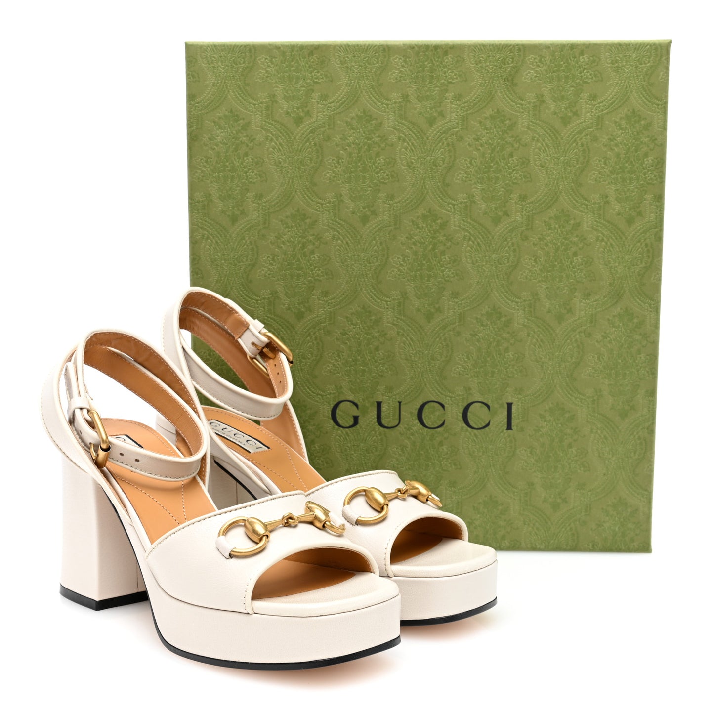 Quentin Granada Kid Horsebit 25/60mm Platform Sandals 36.5 Mystic White
