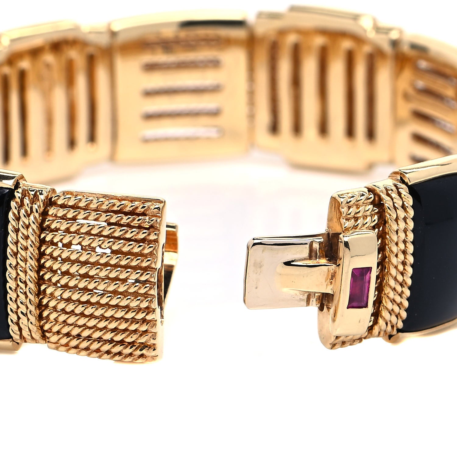 Roberto Coin 18K Yellow Gold Black Onyx Wide Silk Mesh Bracelet 5 of 5