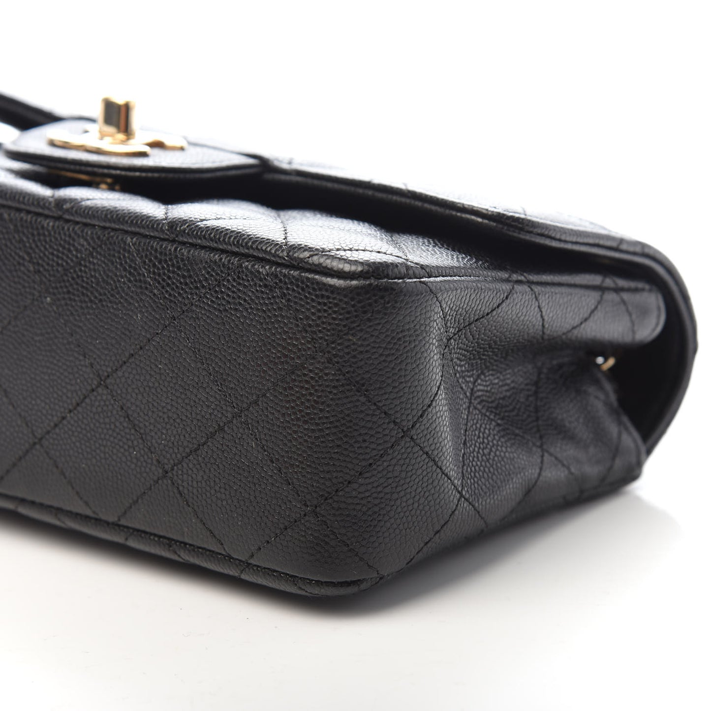 Caviar Quilted Mini Rectangular Flap Black