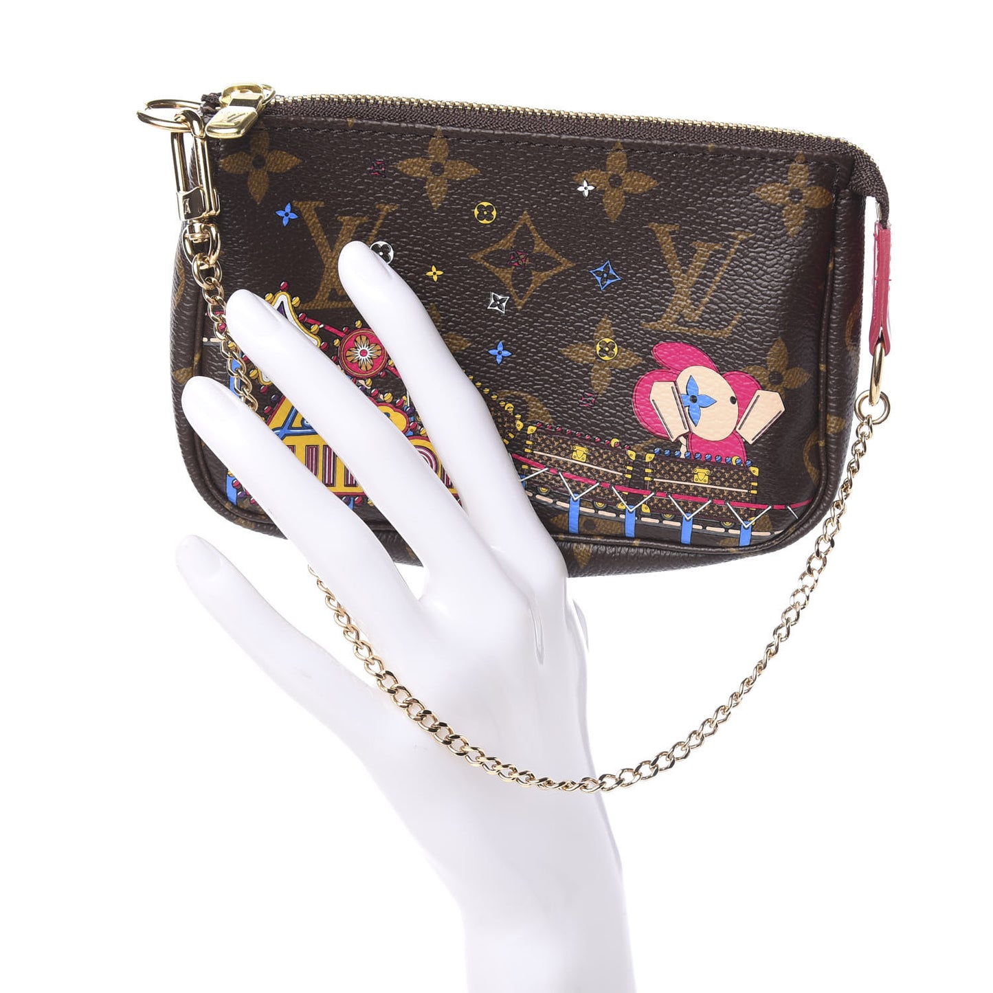 Monogram 2020 Christmas Animation Roller Coaster Mini Pochette Accessories Pivoine