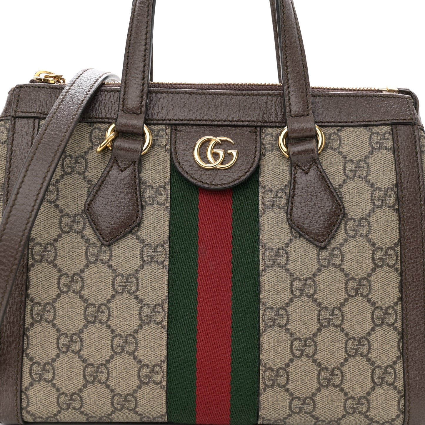GG Supreme Monogram Small Ophidia Tote Bag Brown