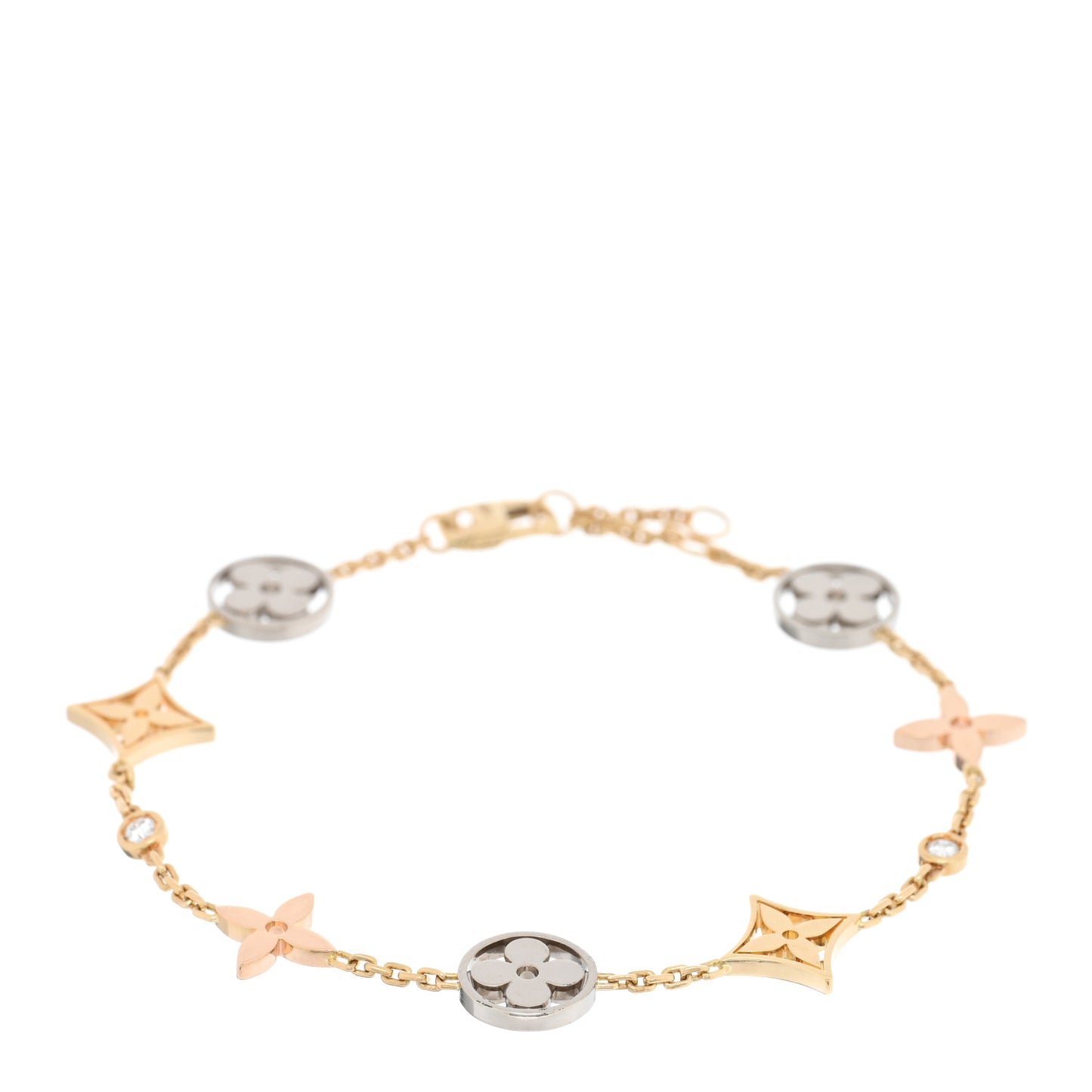18K Yellow White Pink Gold Diamond Idylle Blossom Bracelet