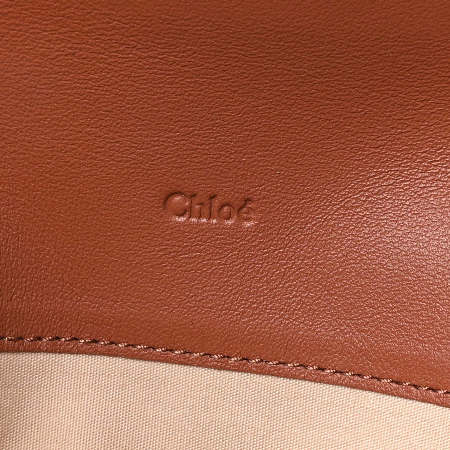 Calfskin Alphabet Long Wallet Brown