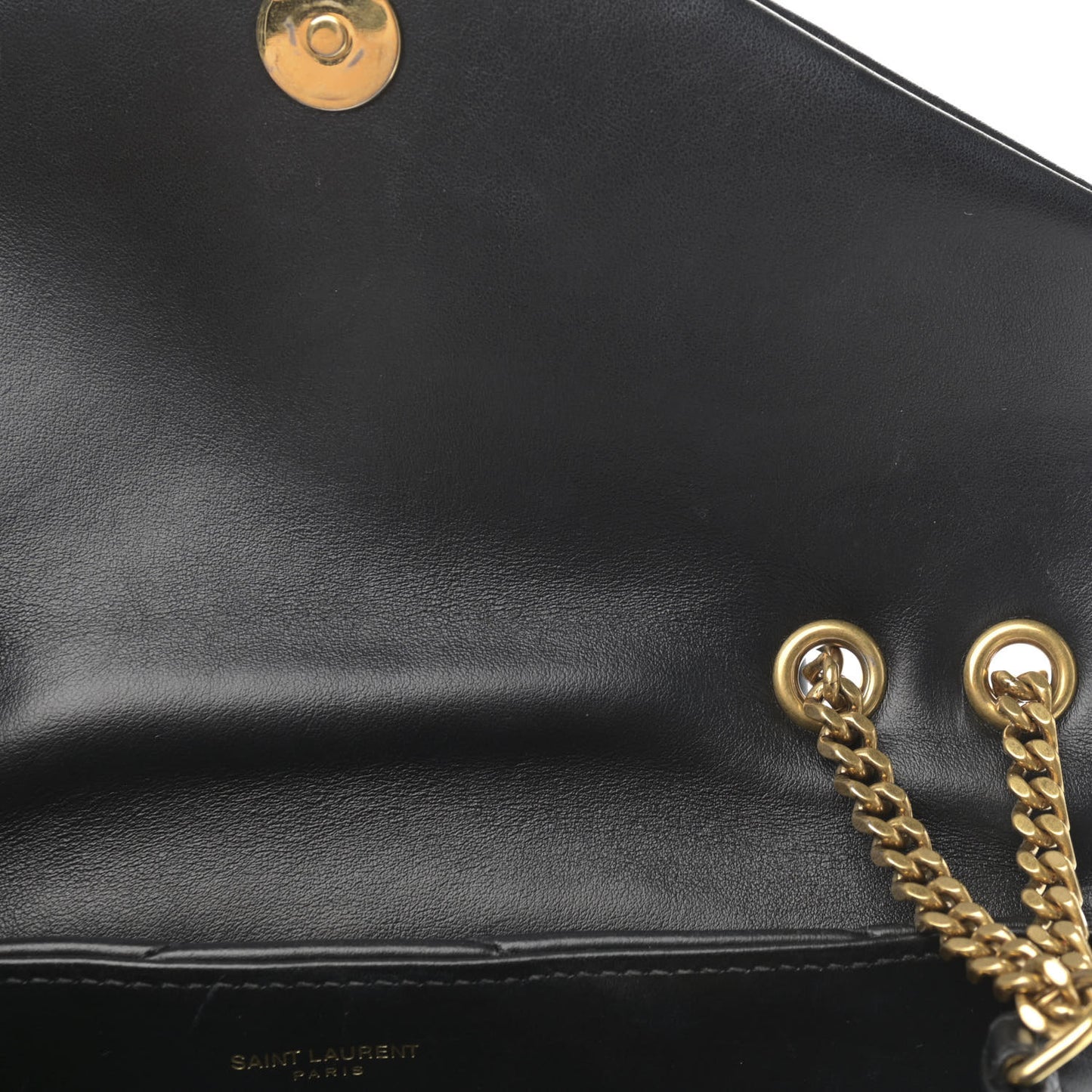Calfskin Y Quilted Monogram Small Loulou Chain Satchel Black