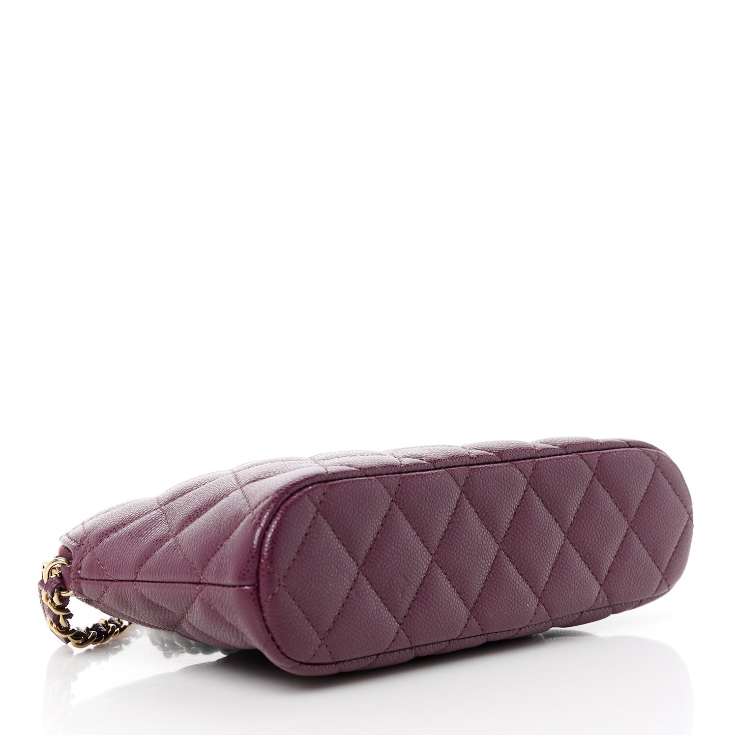 Caviar Quilted Classic Clutch With Chain Dark Burgundy