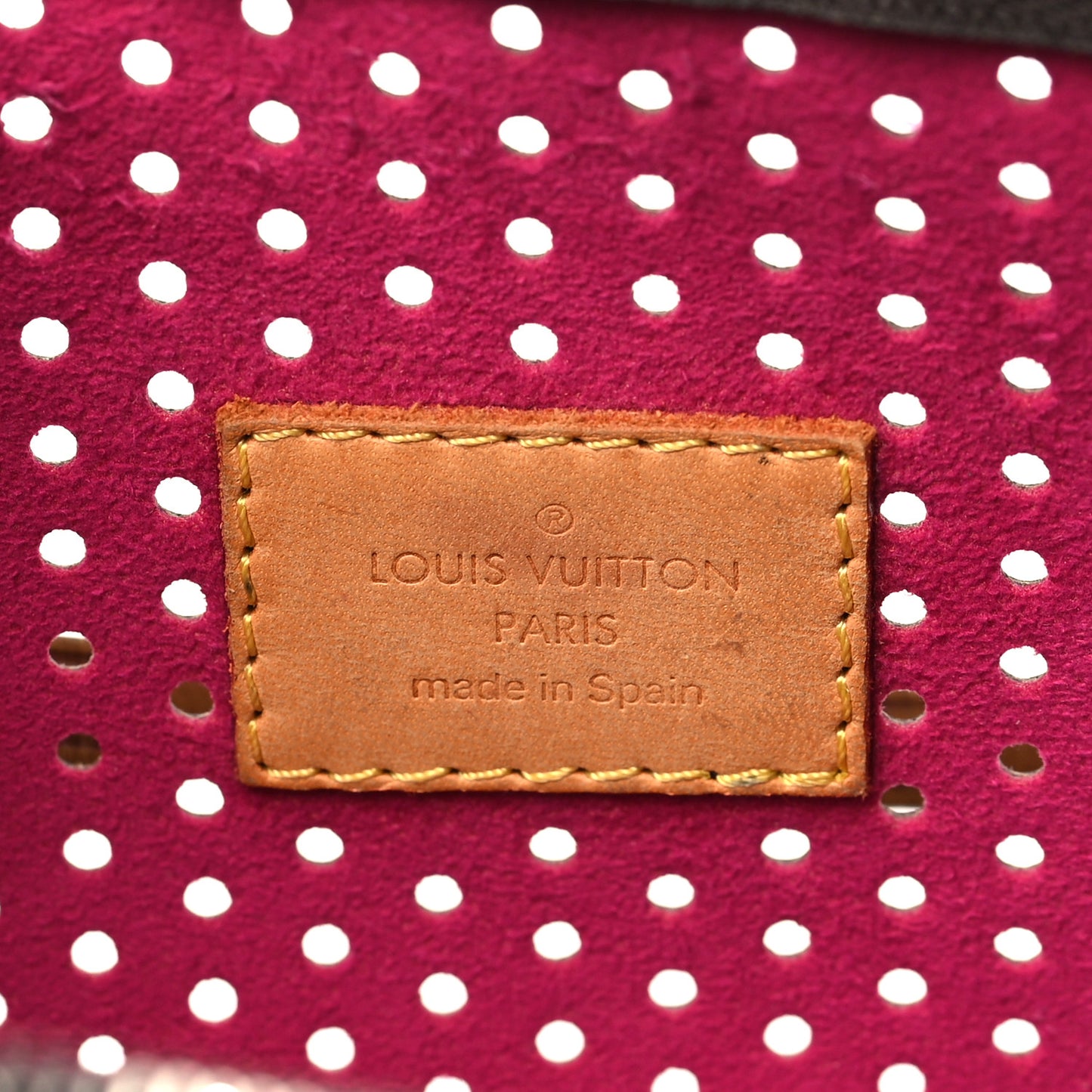 Monogram Perforated Pochette Accessories Bag Fuchsia