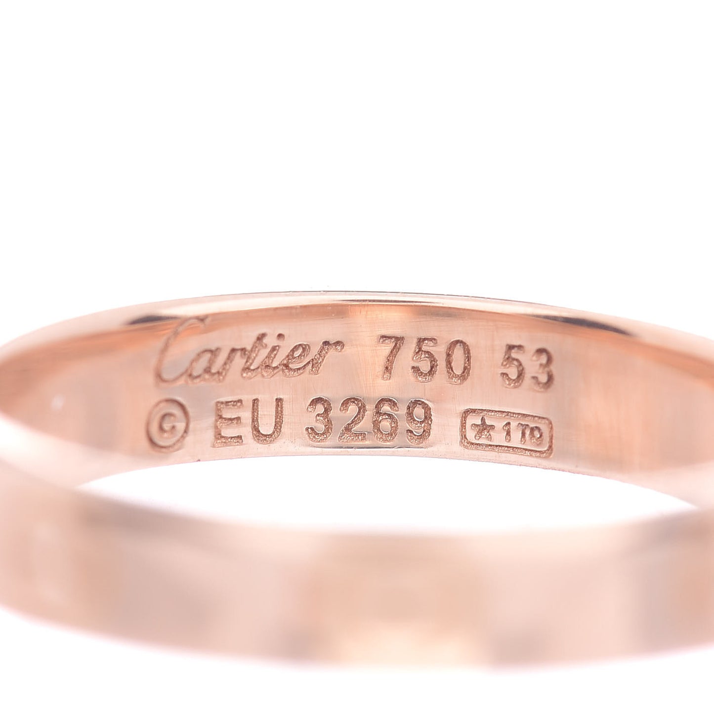 18K Pink Gold 3.5mm LOVE Wedding Band Ring 53 6.25