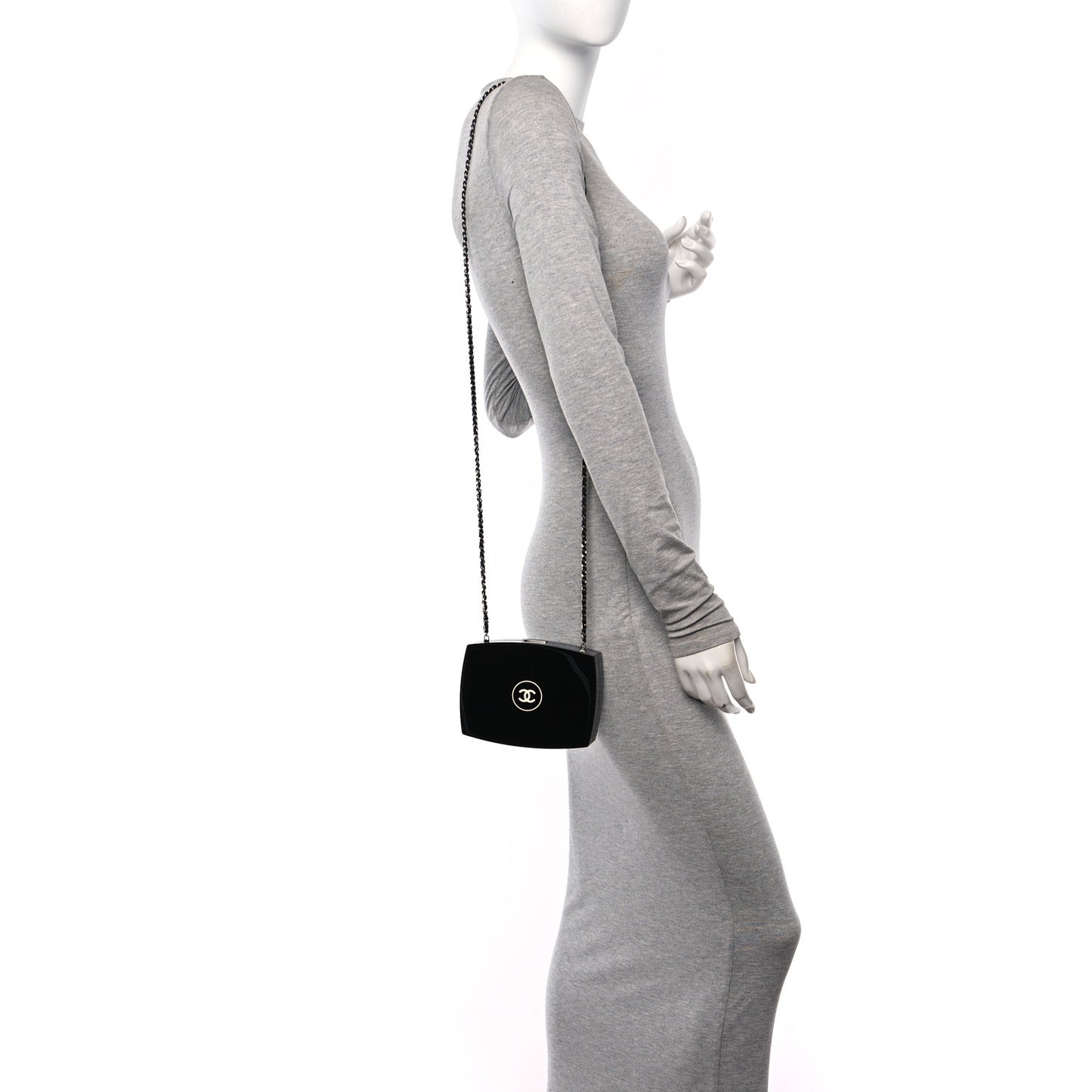 Plexiglass Compact Box Clutch Black