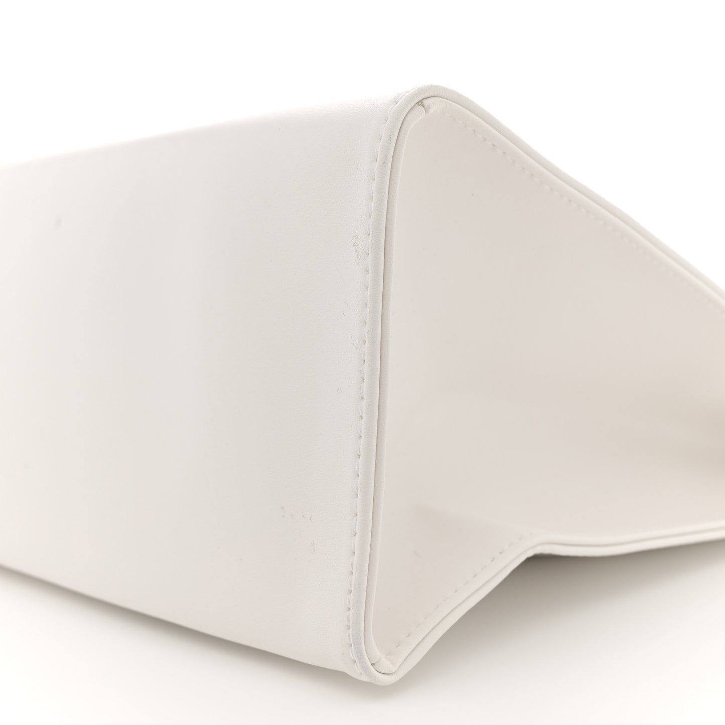Vegan Leather Medium Shopping Bag White
