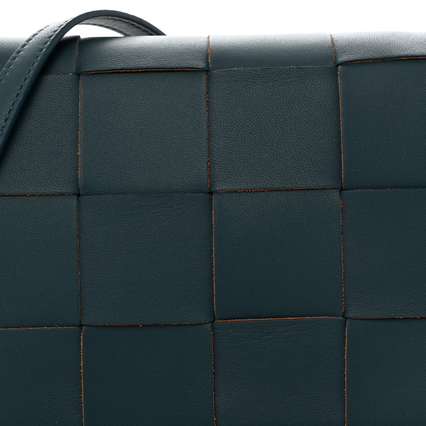 Lambskin Maxi Intrecciato Mini Cassette Crossbody Bag Petrol Blue