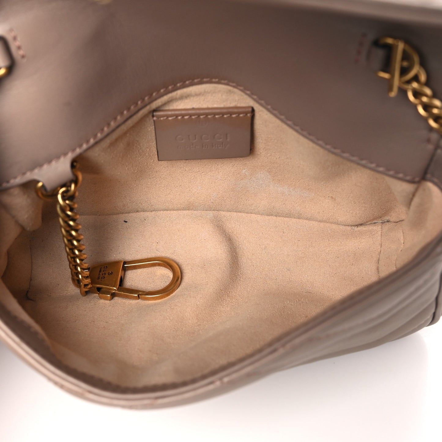 Calfskin Matelasse Super Mini GG Marmont Shoulder Bag Porcelain Rose