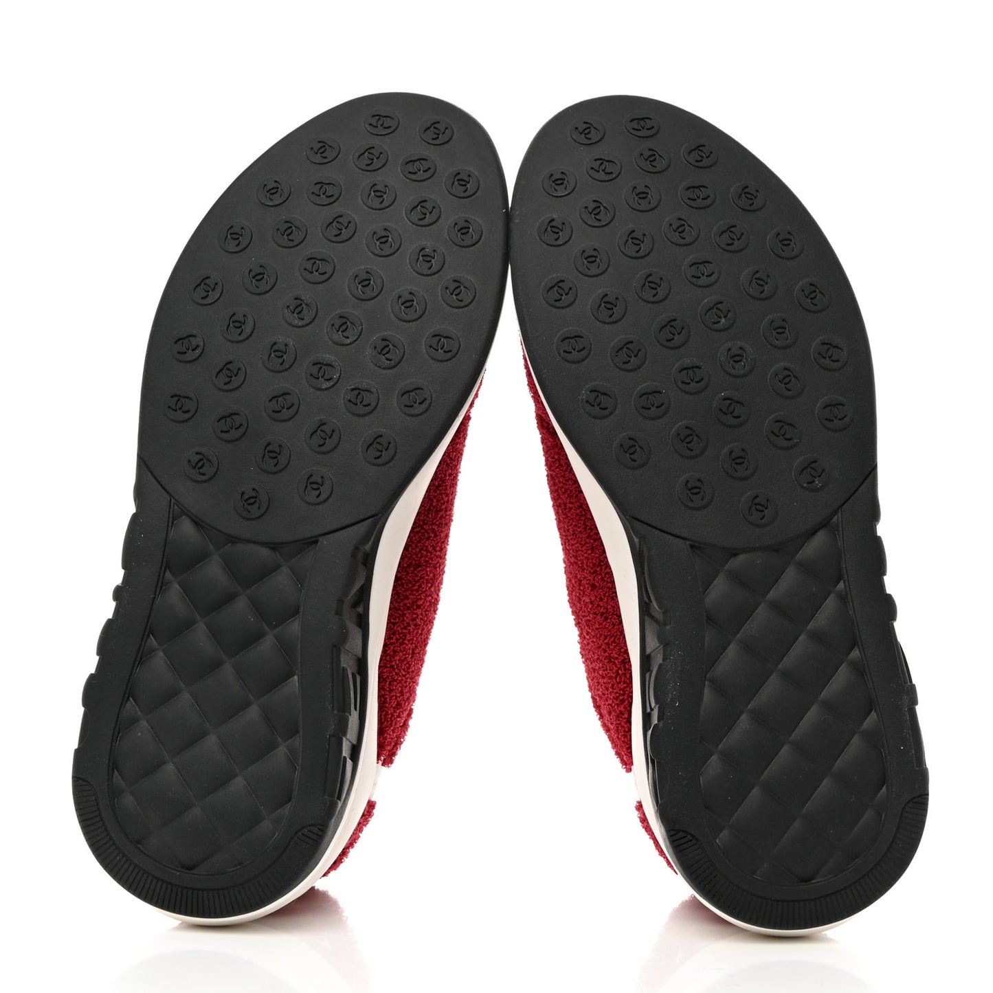 Terry Cloth Calfskin Womens Logo Sneakers 36 Red White