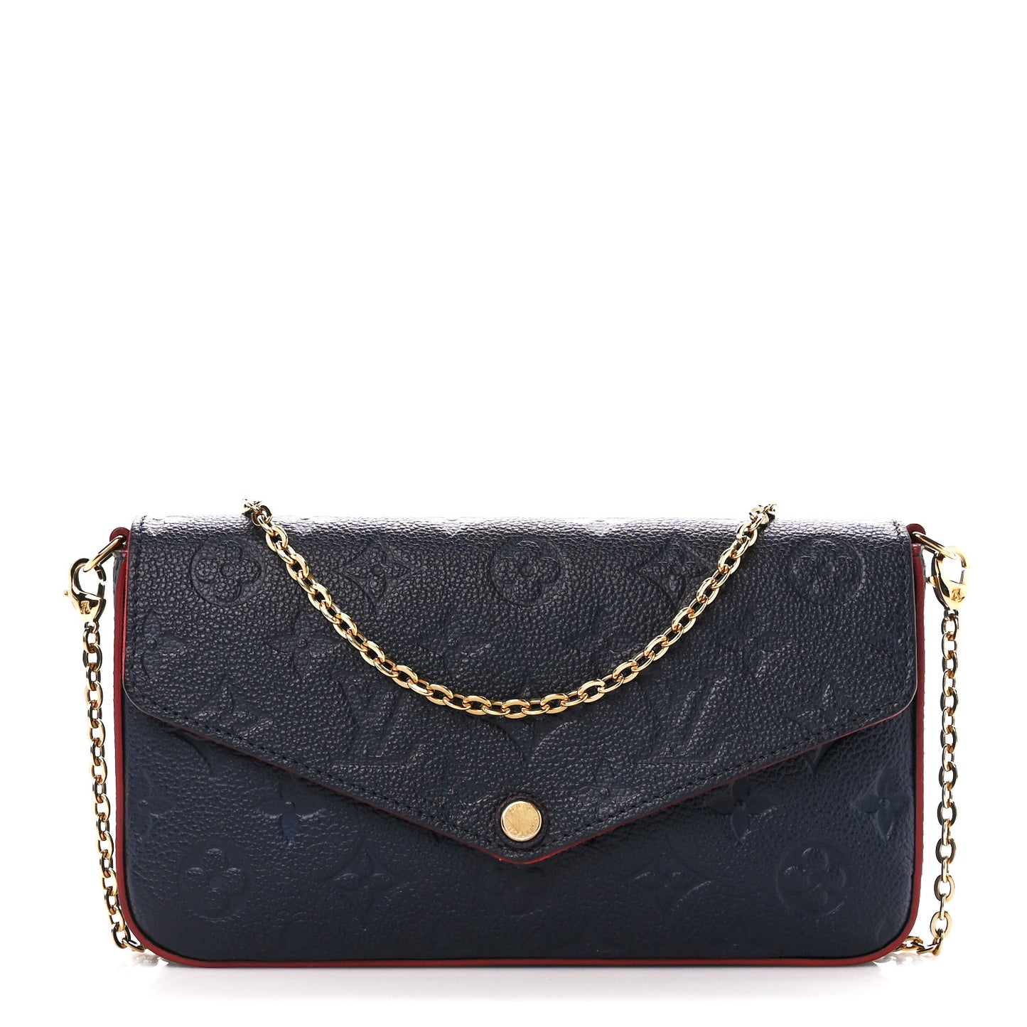Empreinte Pochette Felicie Chain Wallet Marine Rouge