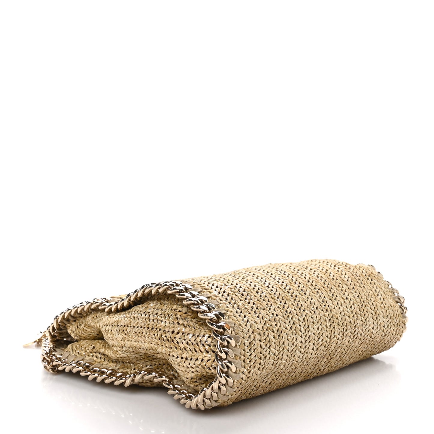 Metallic Raffia Mini Falabella Tote Gold