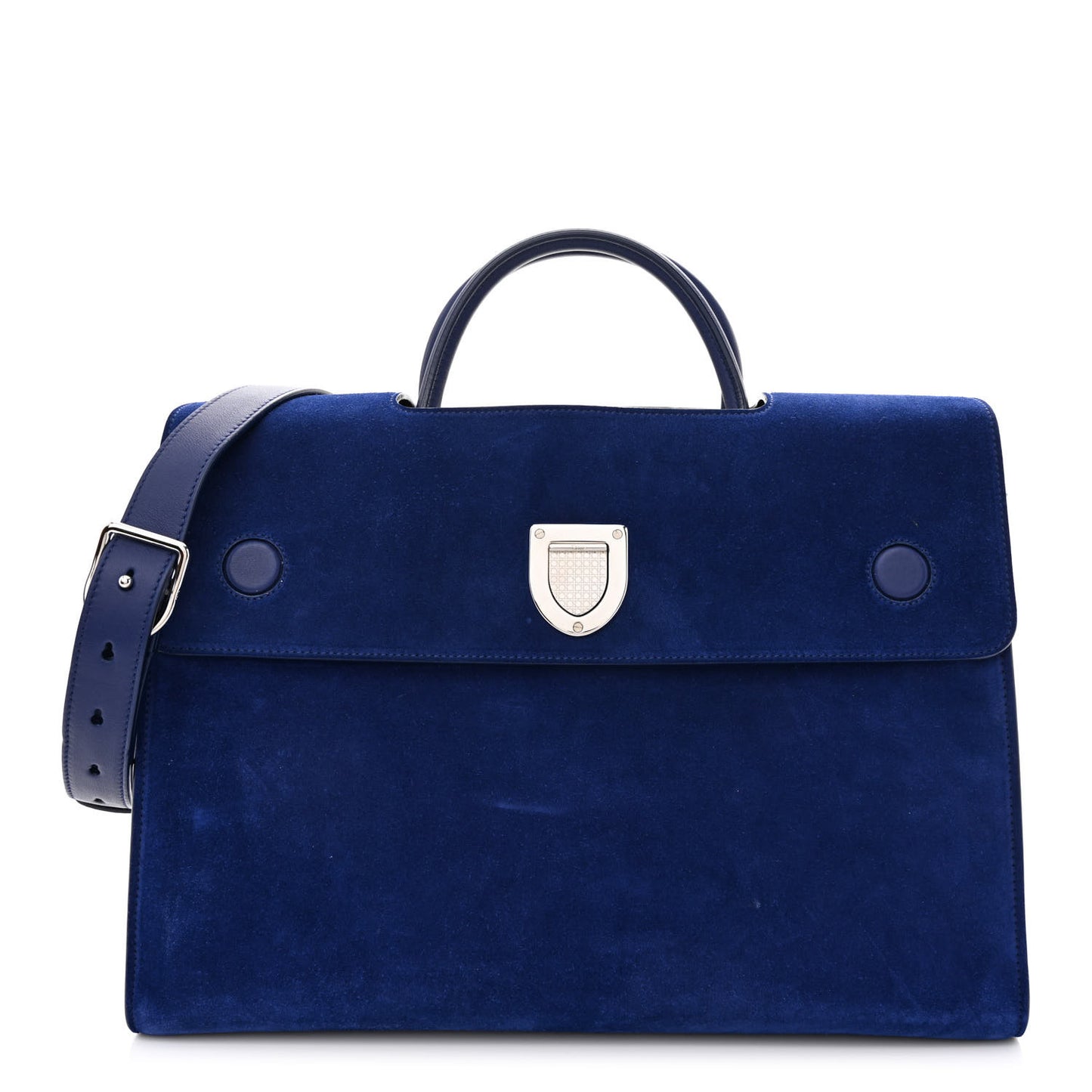 Suede Large Diorever Flap Navy