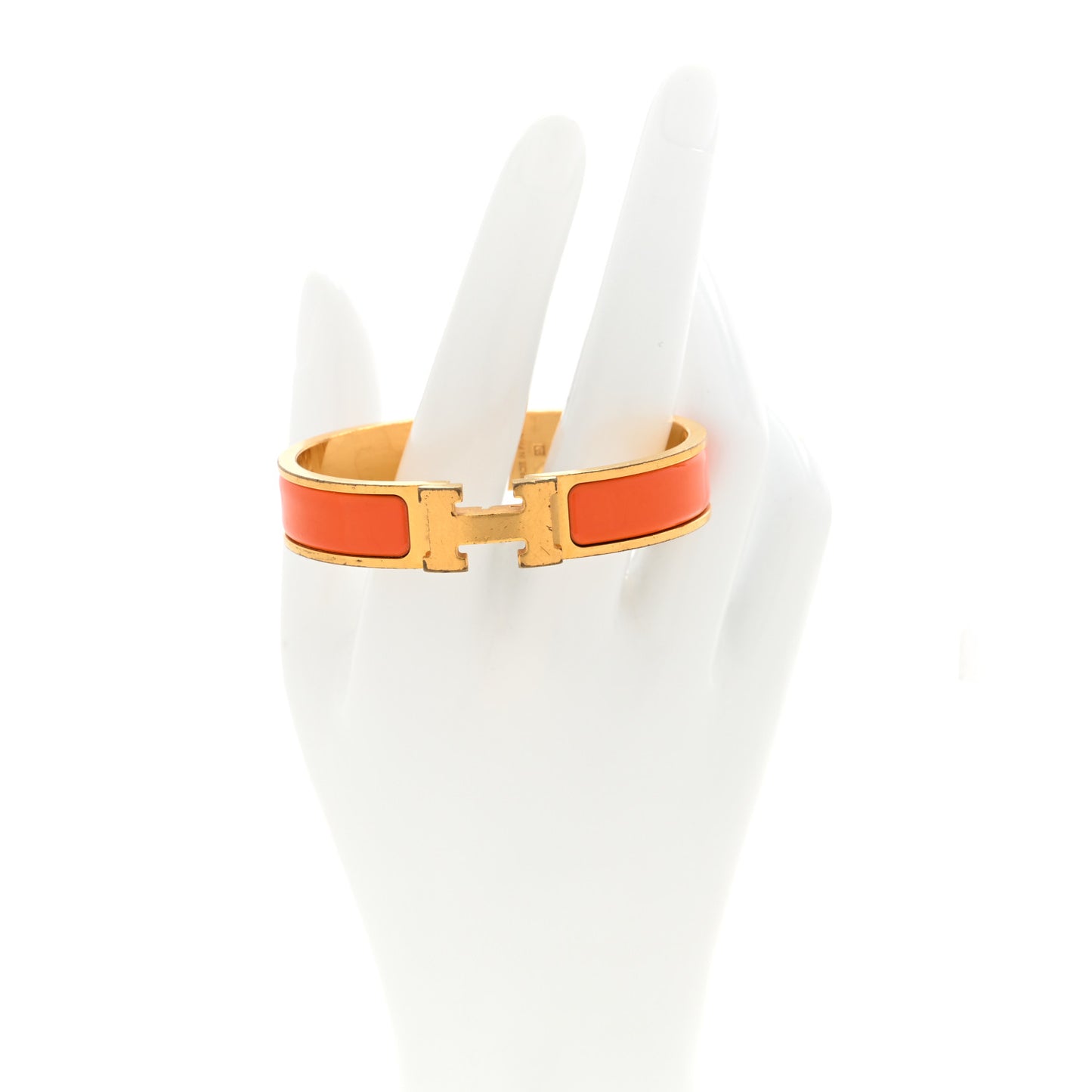 Enamel Narrow Clic Clac H Bracelet PM Orange