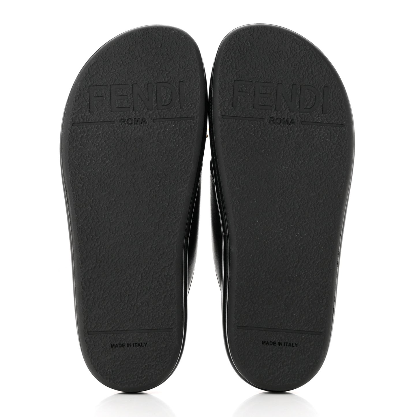 Vitello Womens Fendigraphy Slide Sandals 37.5 Black