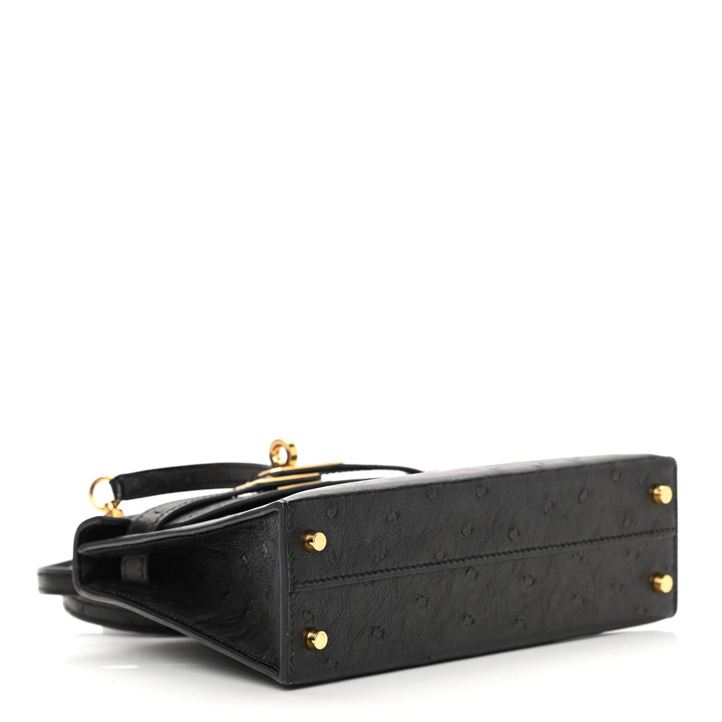 Ostrich Kelly Sellier Mini 20 Black