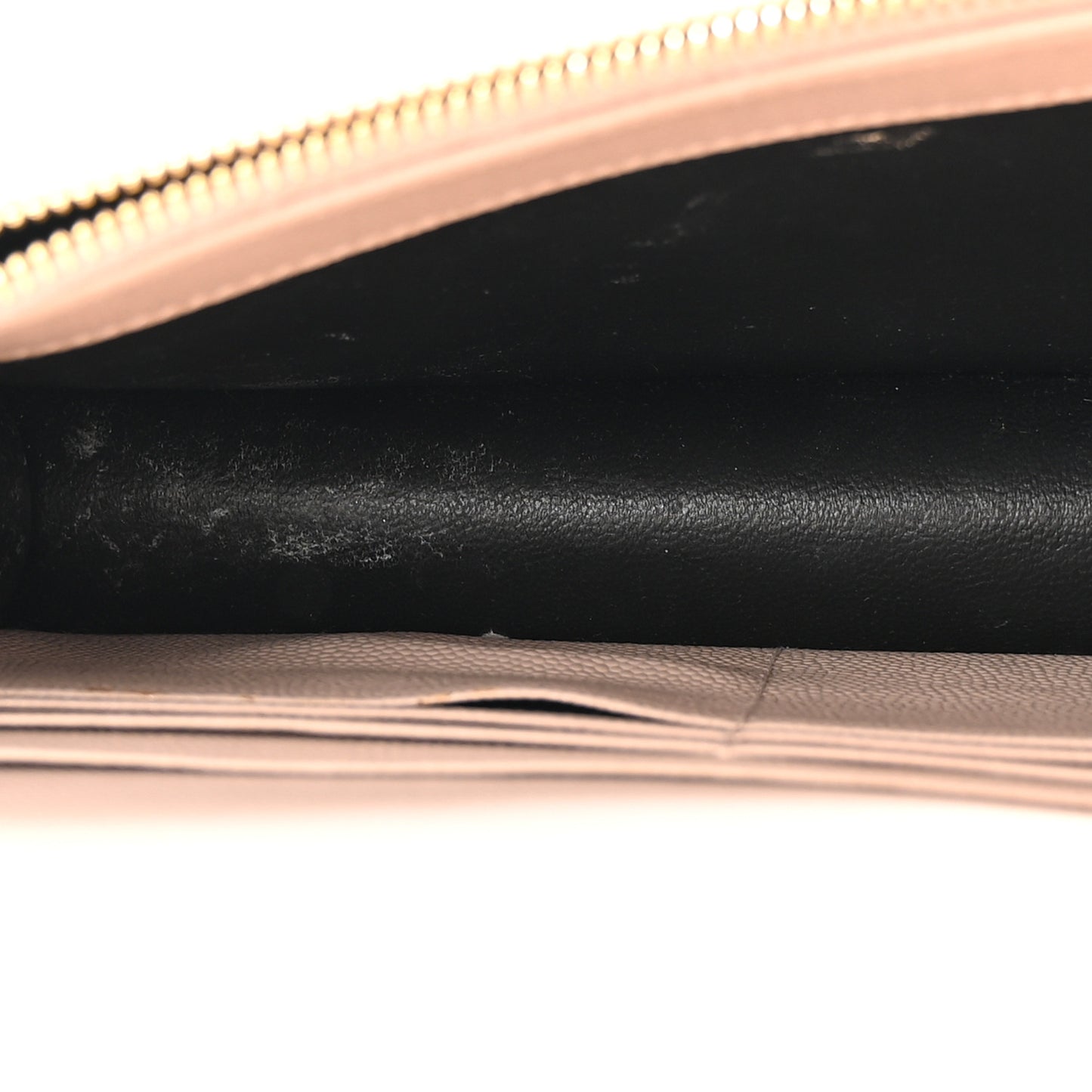 Grain De Poudre Matelasse Chevron Monogram Envelope Chain Wallet Pale Pink