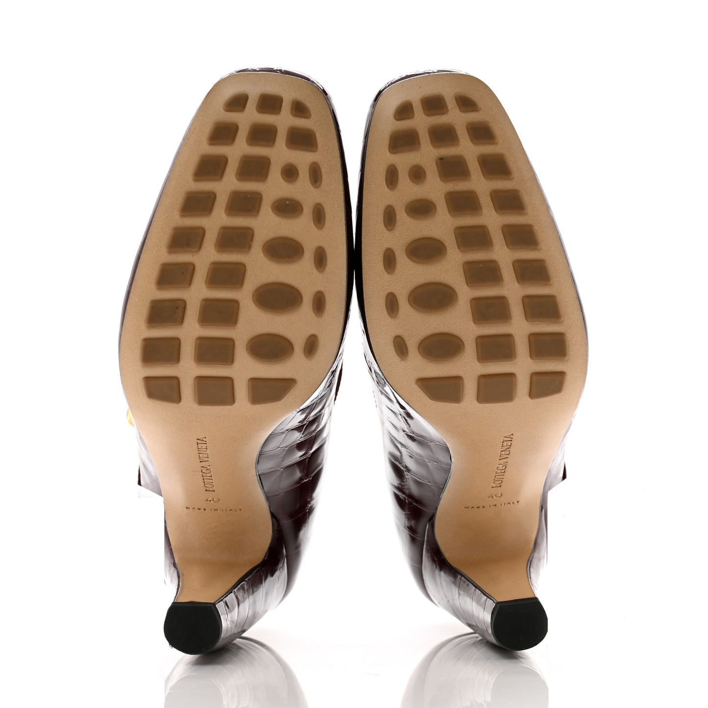 Glossy Calfskin Crocodile Embossed Mostra Mary Jane 90 MM Pumps 40 Merlot