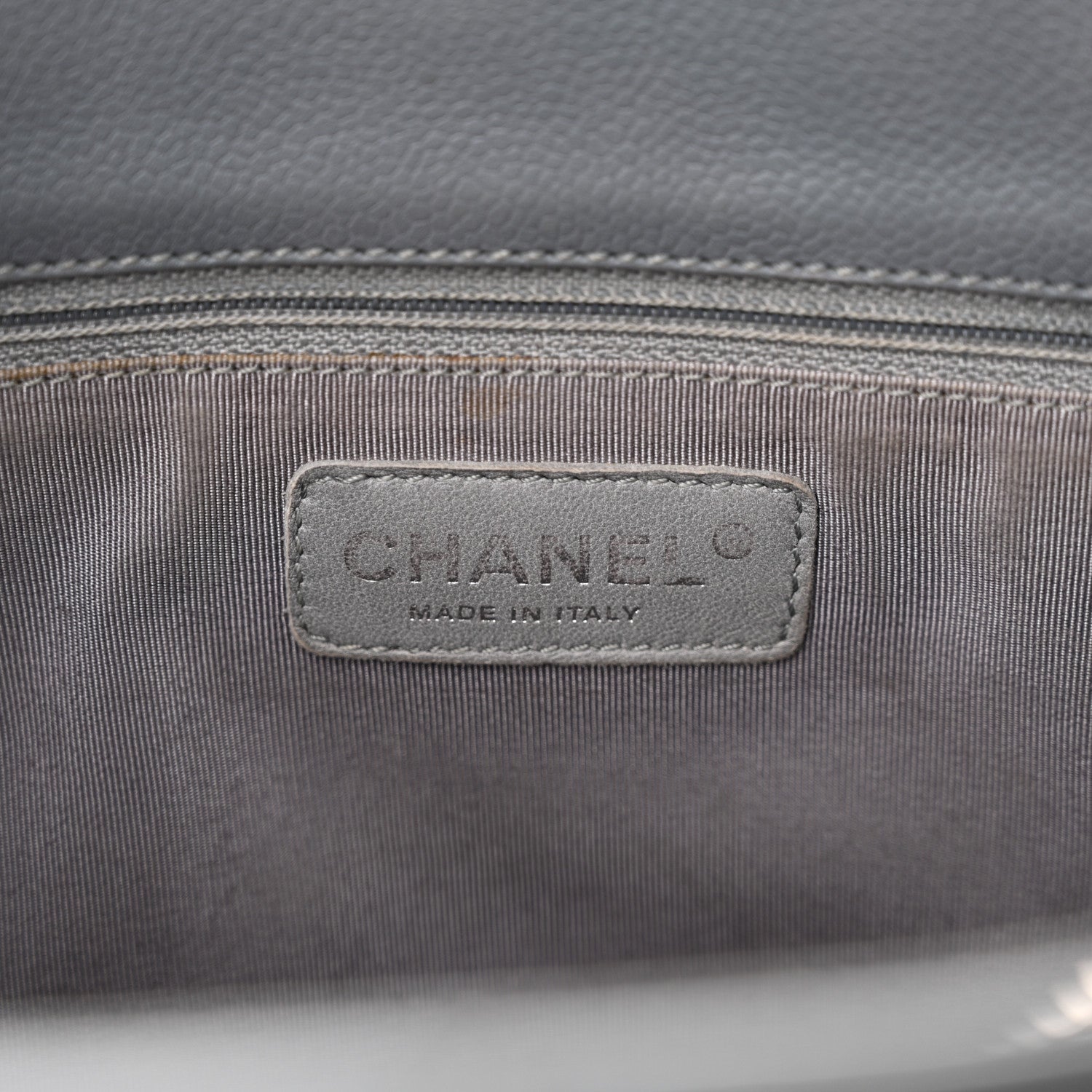 Chanel Caviar Quilted Grand Shopping Tote GST Light Grey 7 of 12
