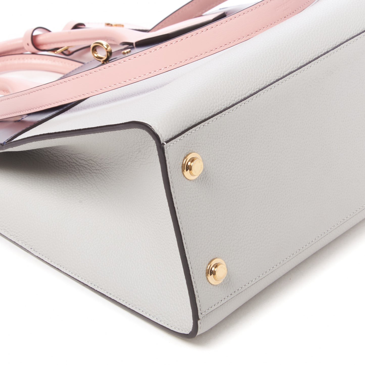 Calfskin City Steamer MM Gris Antartica Navy Rose Doux