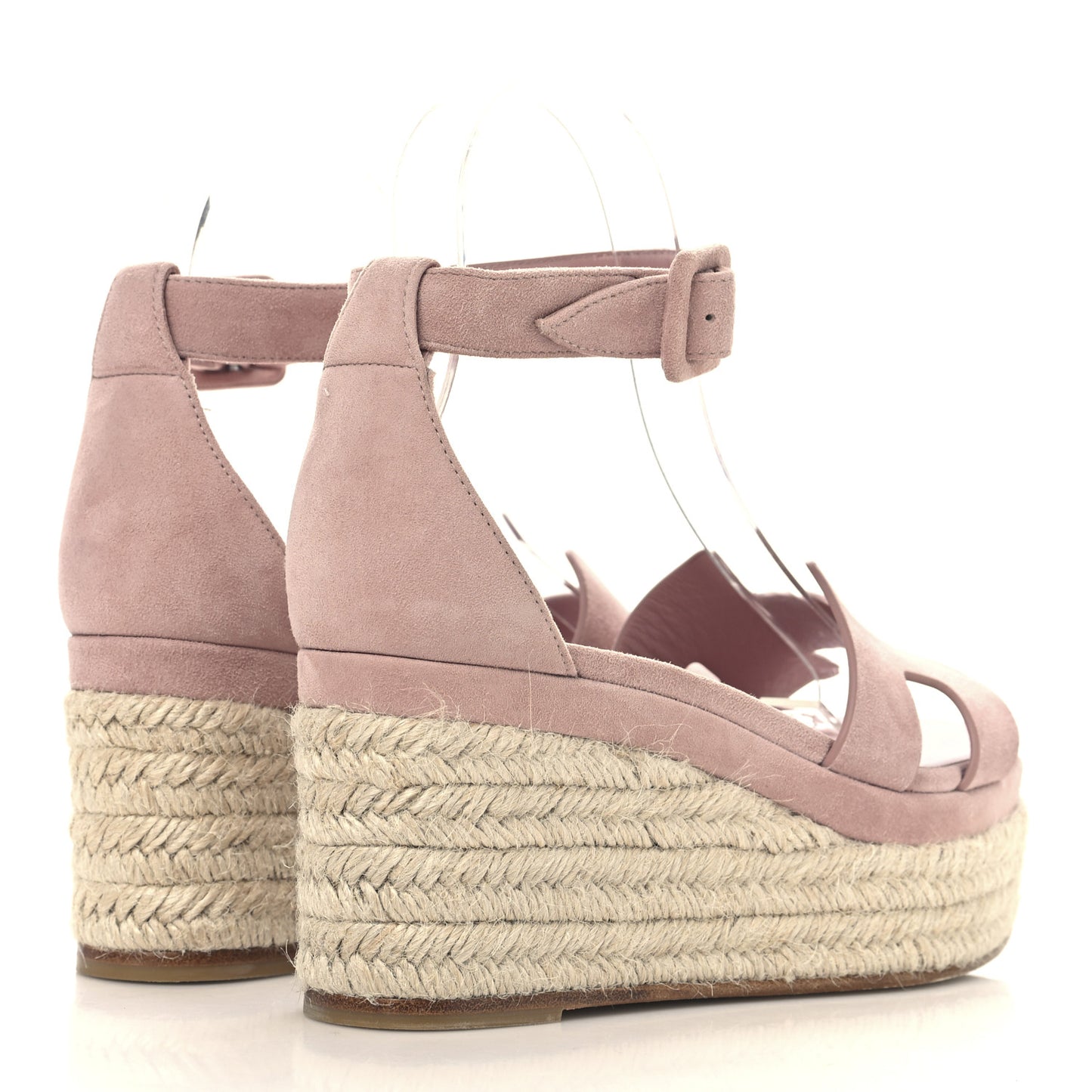 Suede Goatskin Elda Espadrille Wedge Sandals 37 Rose Aquarelle