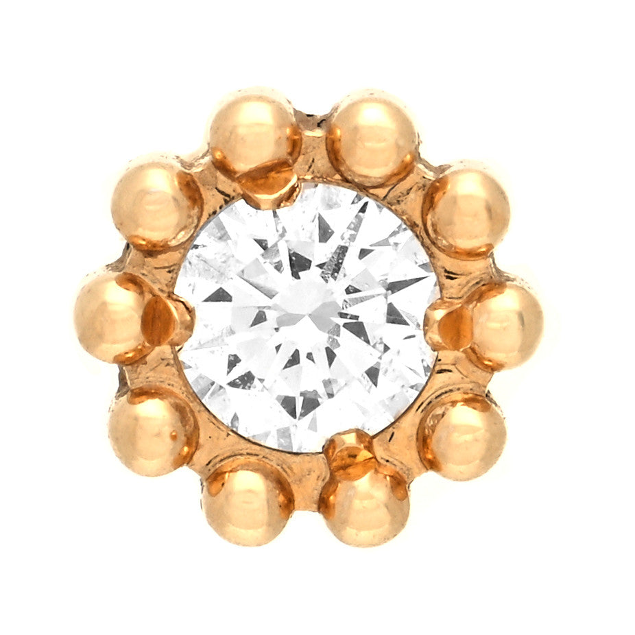 Dior Mimirose シングルピアス Christian Dior 18K Yellow Gold Diamond Mimirose Single Stud