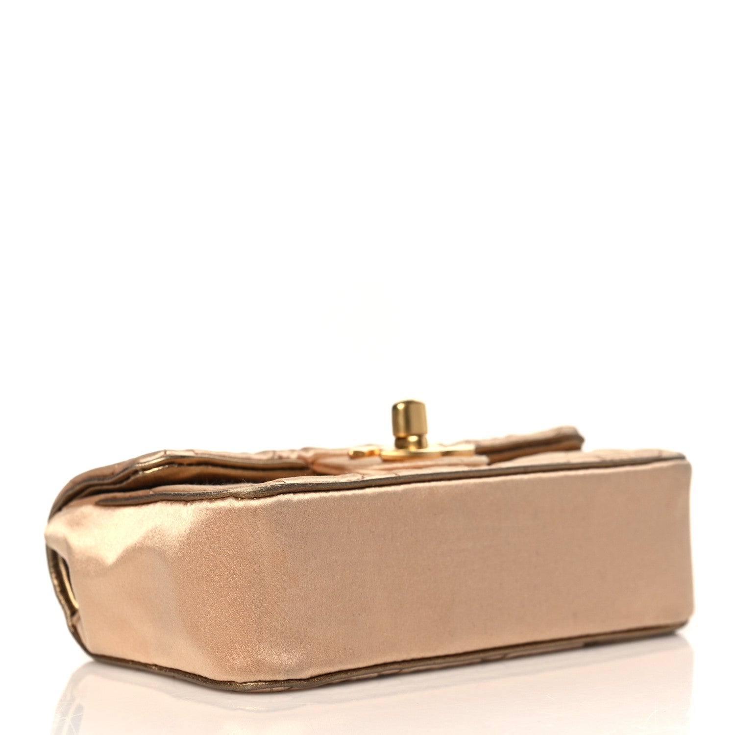 Chanel Satin Quilted Extra Mini Rectangular Flap Gold 4 of 10