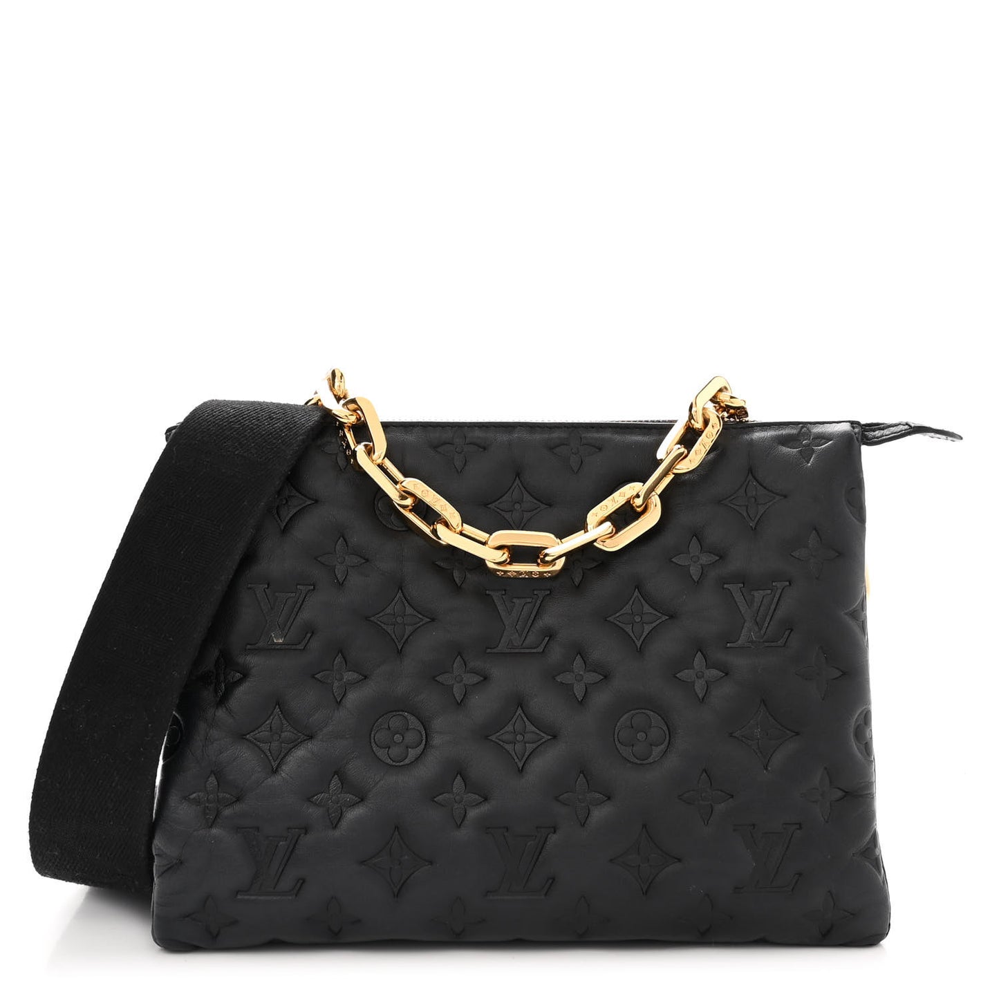 Lambskin Embossed Monogram Coussin PM Black