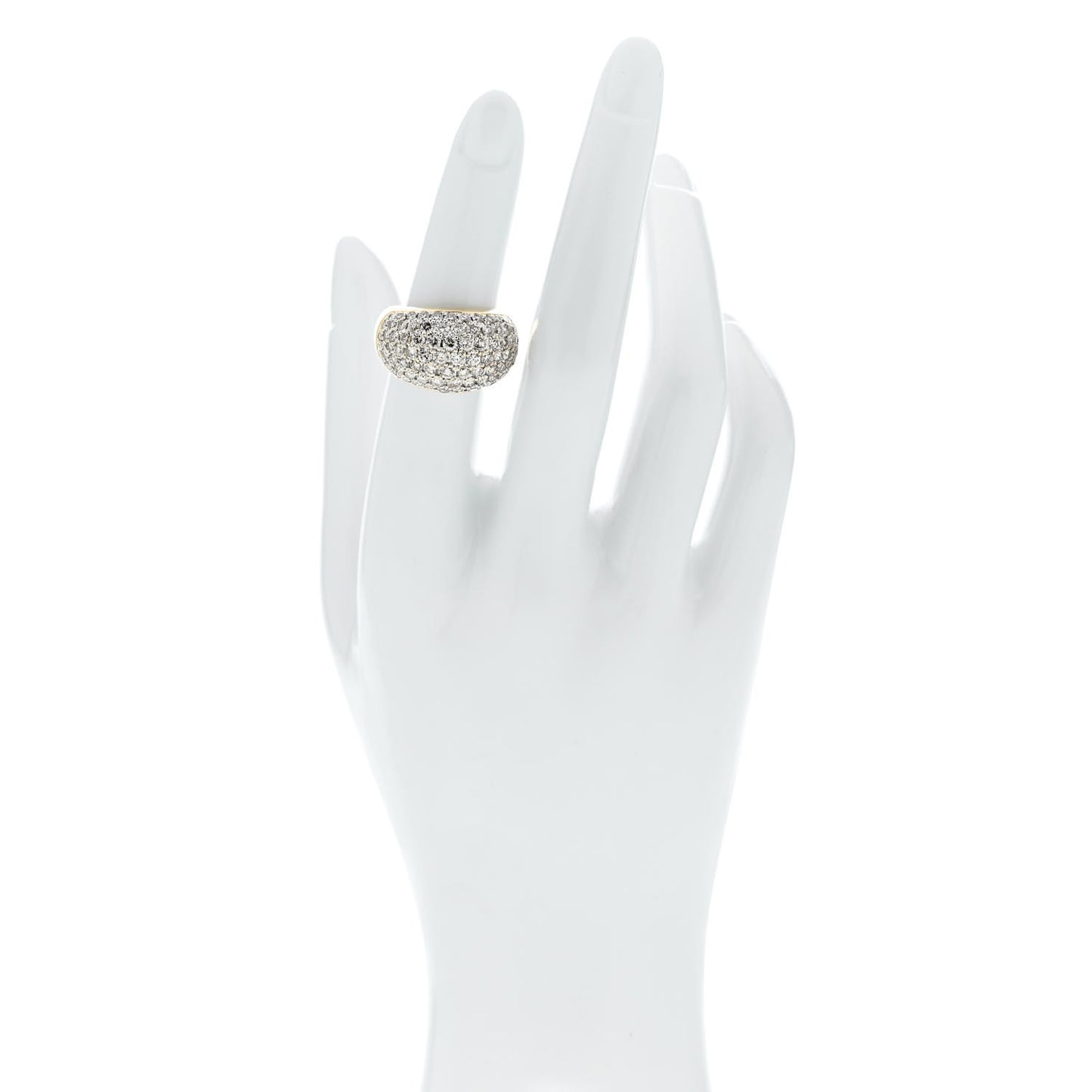 18K Yellow Gold Diamond 3.18ctw Seven Row Dome Band Ring 51 5.75