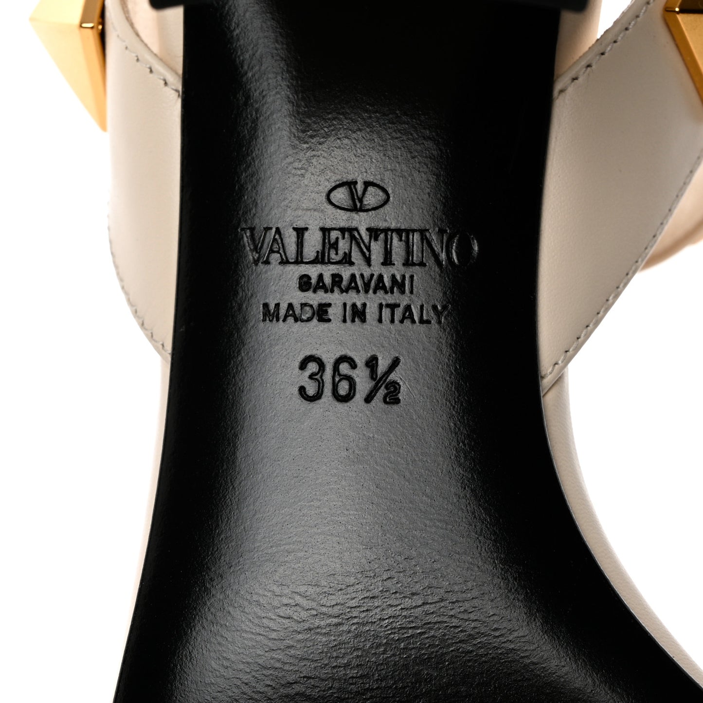 Calfskin Roman Stud 60mm Sandals 36.5 Light Ivory
