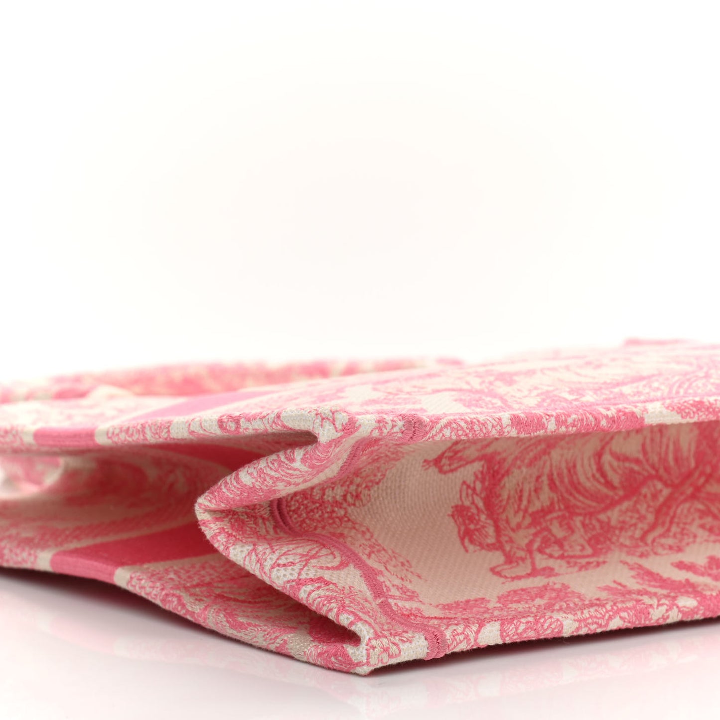 Canvas Embroidered Medium Dioriviera Toile De Jouy Book Tote Peony Pink